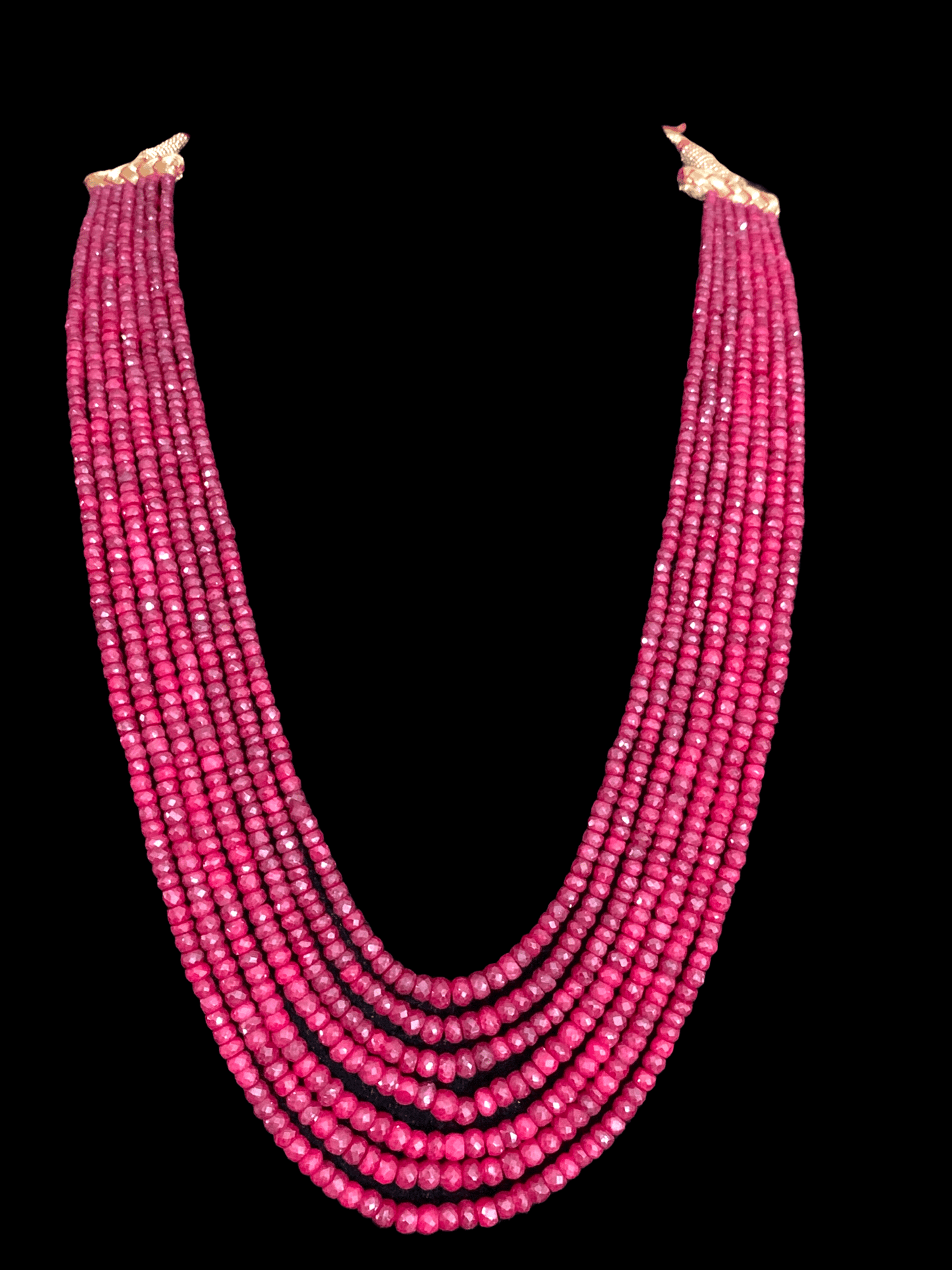 NS294 Seven layer ruby beads necklace ( SHIPS IN 4 WEEKS )