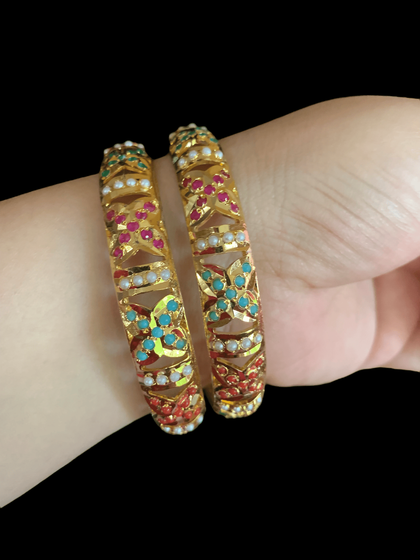 B21 SHAZMA JADAU BANGLES - Navratan (READY TO SHIP )