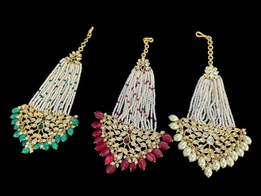 DJHR84 Gold plated high quality Polki jhoomar ( READY TO SHIP )