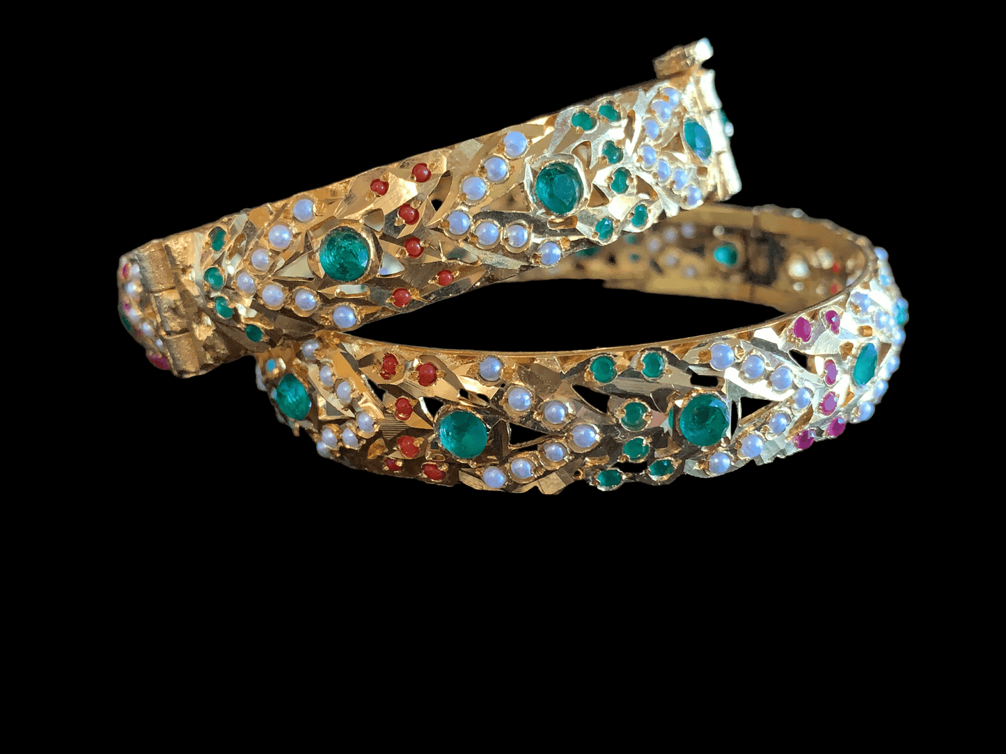 B38 Veena bangles (navratan ) ( READY TO SHIP)