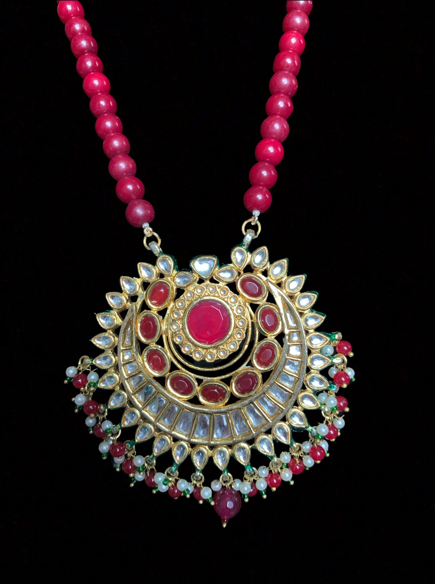 PS451 Nayana pendant set in red ( READY TO SHIP )