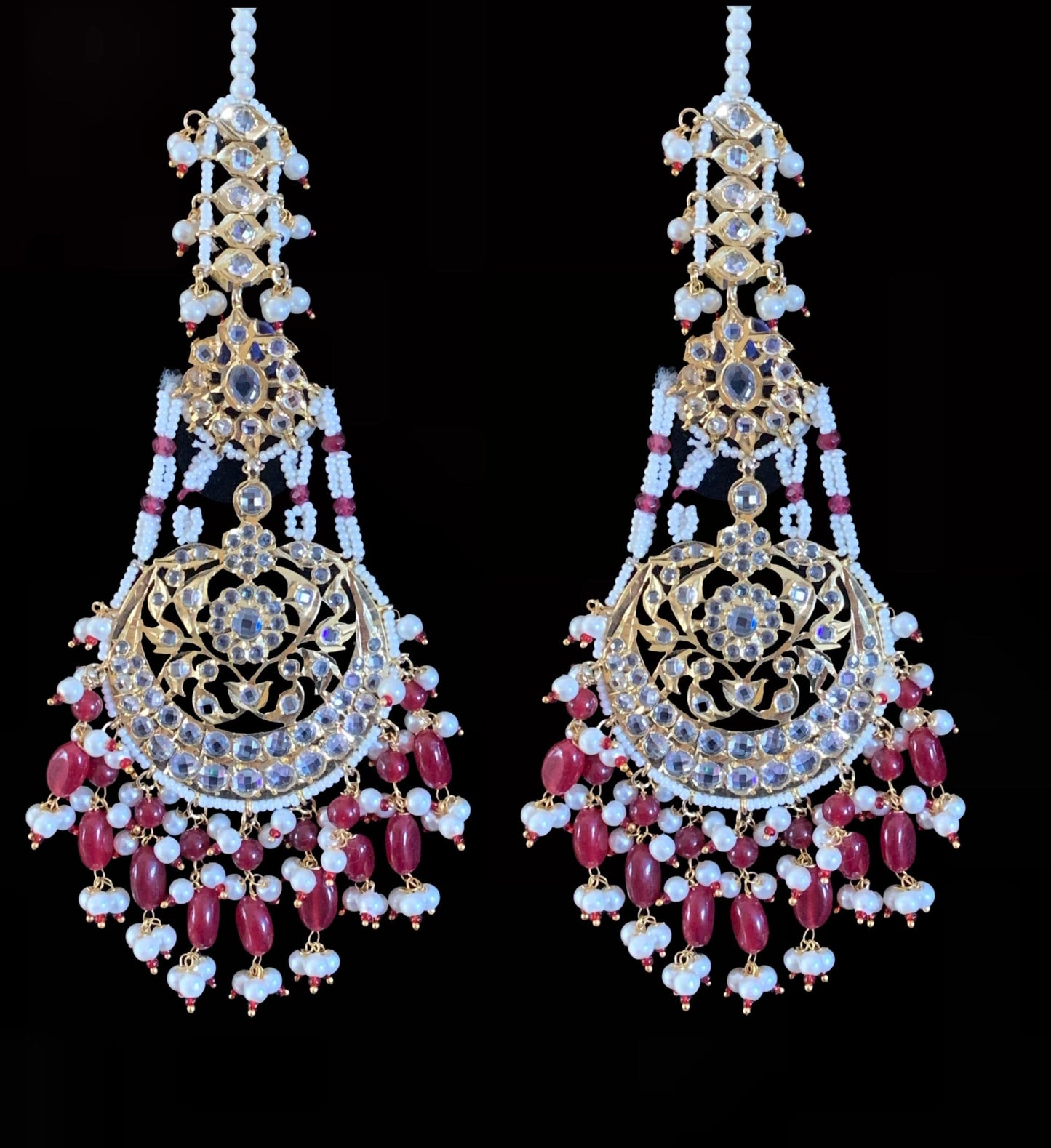 DER171 Romana ruby statement jhoomar earrings ( READY TO SHIP )