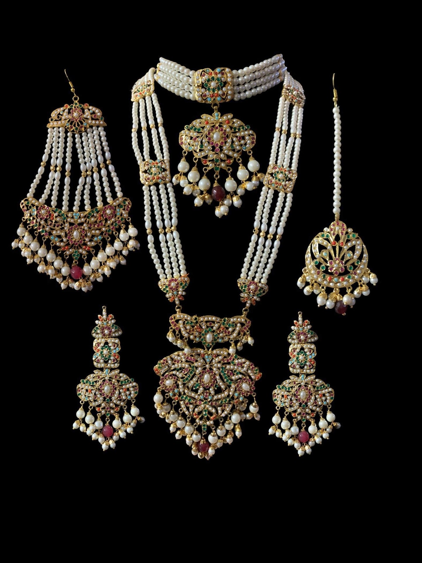 Filza navratan bridal set ( SHIPS IN 4 WEEKS )