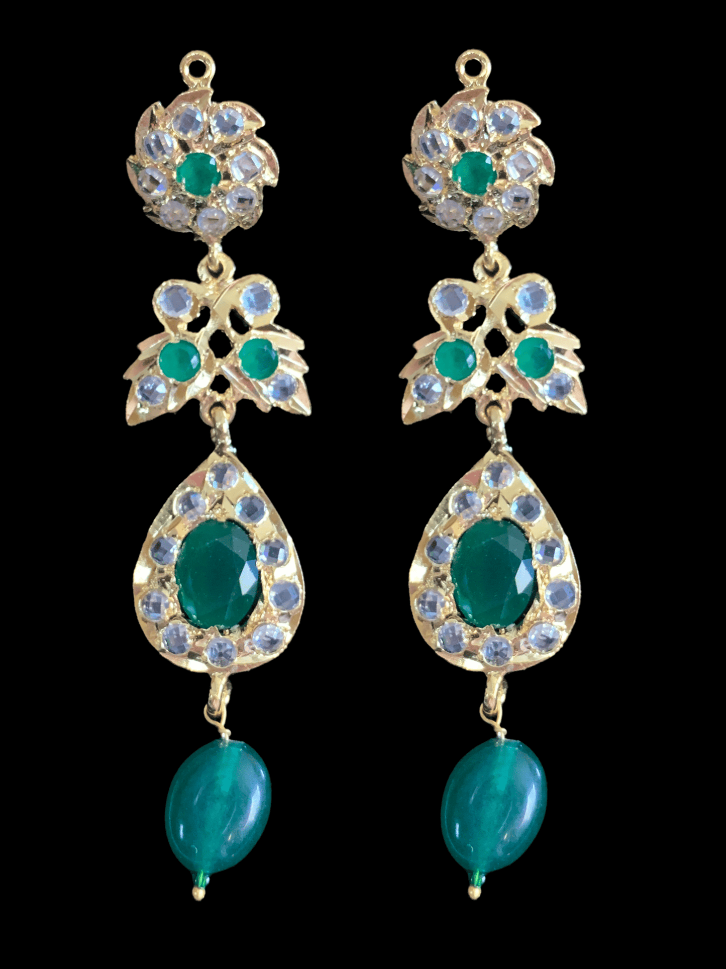 PS440 Jugni in shell pearls with green beads ( READY TO SHIP)