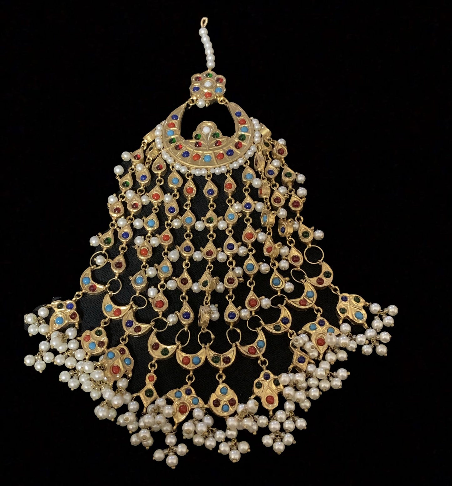 JTK20 Amrita navratan  kundan bridal jhoomar ( SHIPS IN 4 WEEKS )