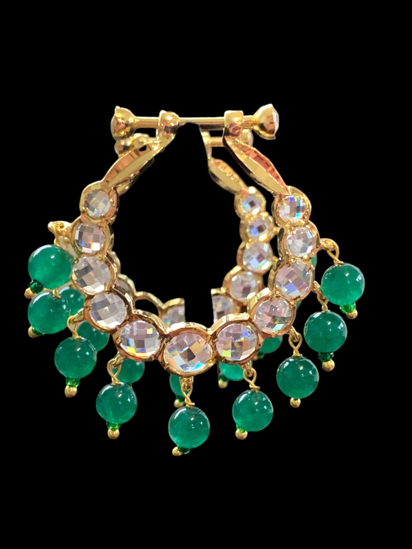 DER411 Chandni l Hyderabadi chandbali (READY TO SHIP )
