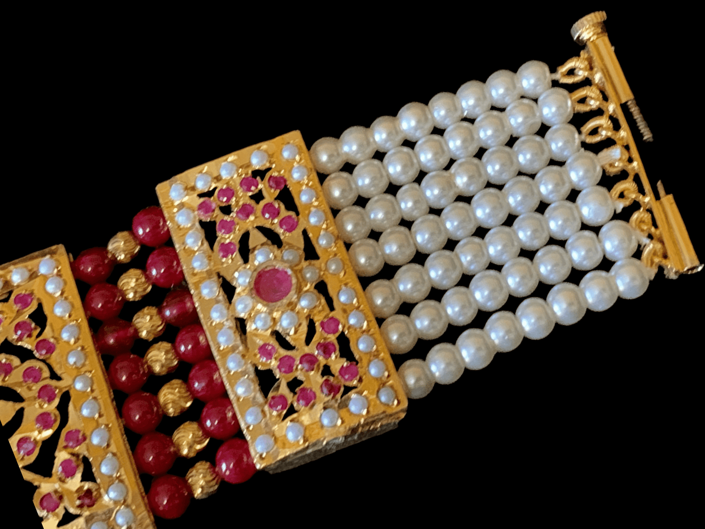 B63 Saira jadau bracelet in ruby ( SHIPS IN 4 WEEKS )