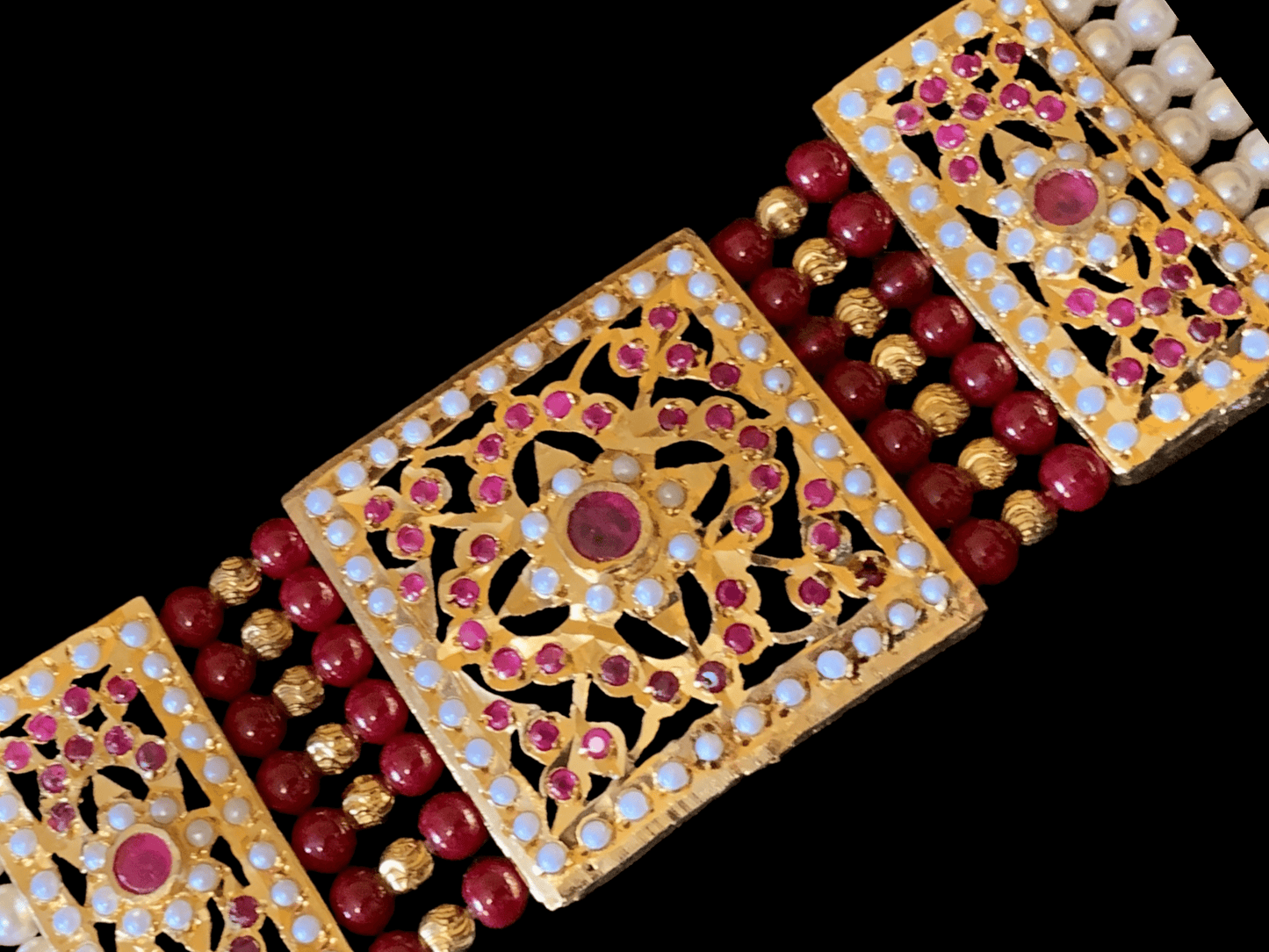 B63 Saira jadau bracelet in ruby ( SHIPS IN 4 WEEKS )