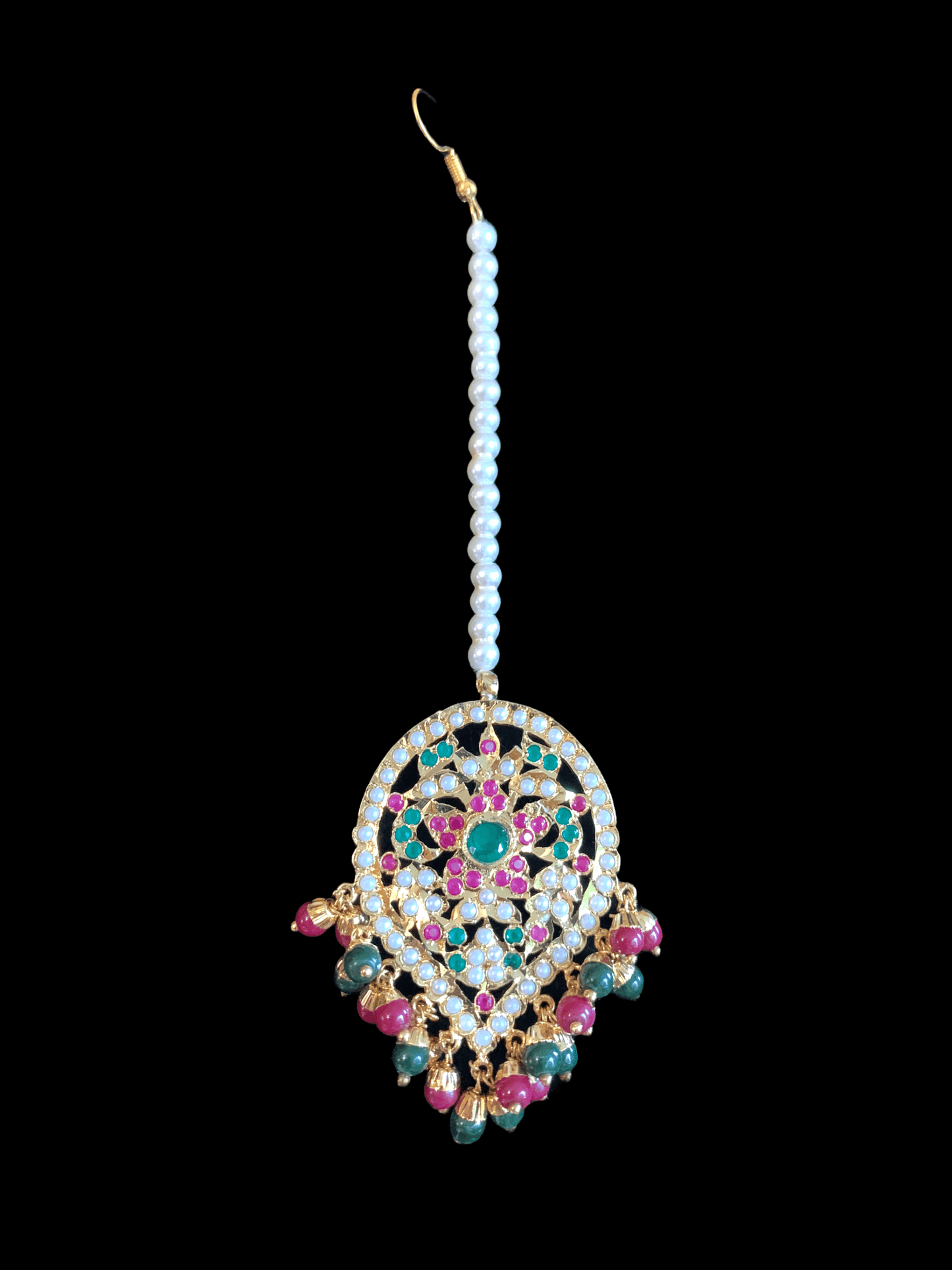NS251 Chriselle necklace set in ruby emerald ( READY TO SHIP)