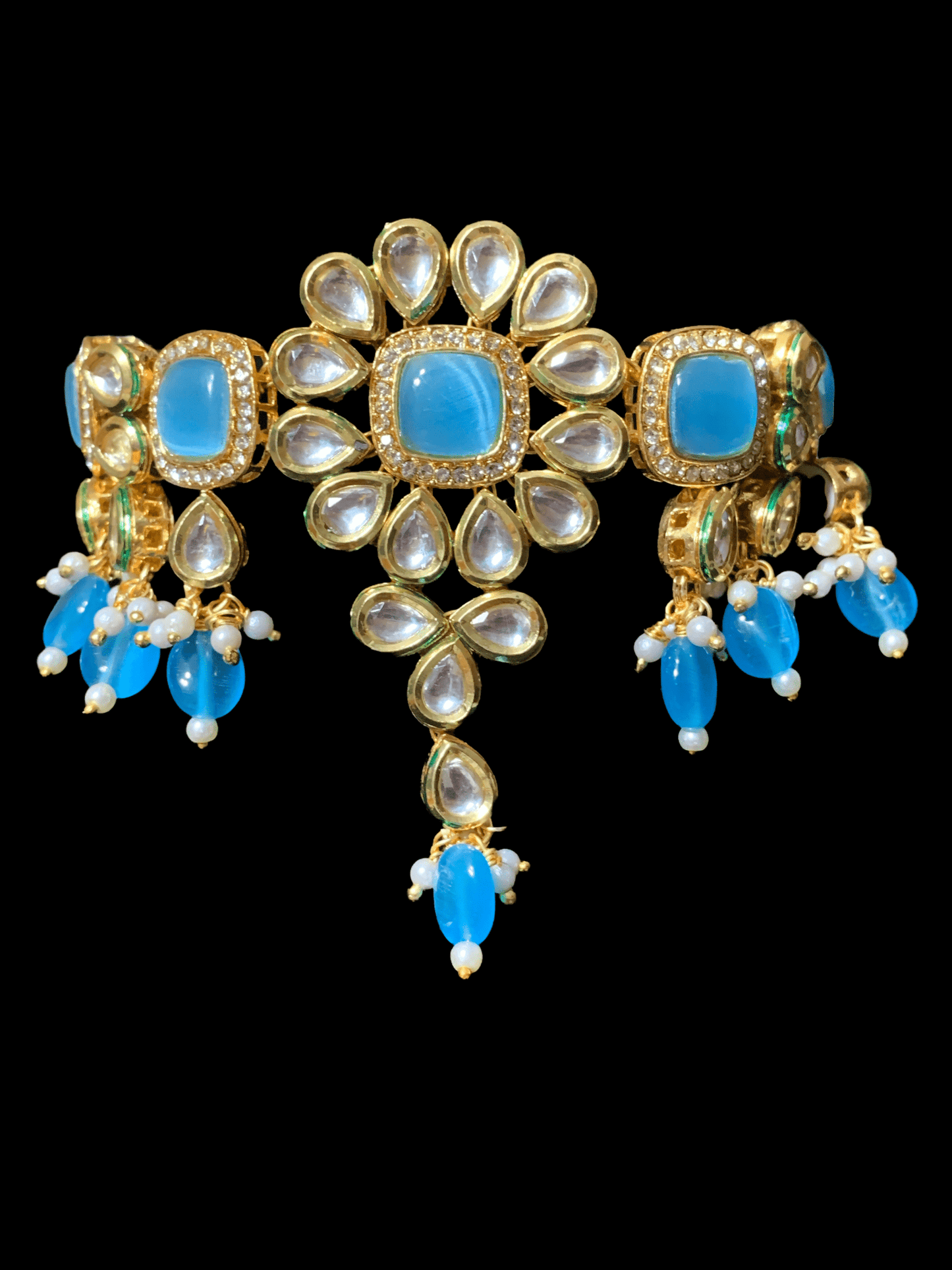 C61 Medha Kundan choker - blue ( READY TO SHIP )