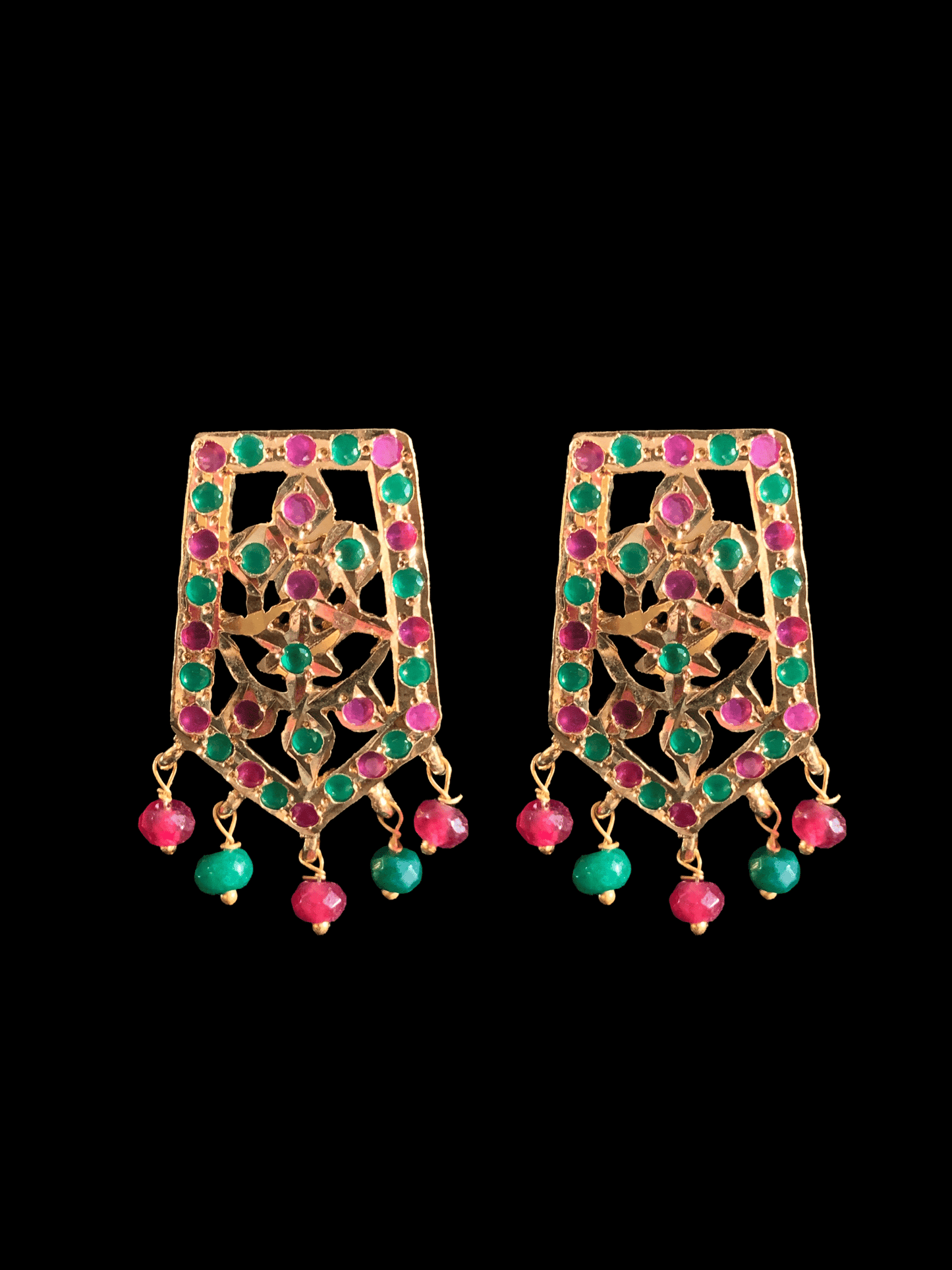C34 Indu choker in red green beads ( READY TO SHIP)