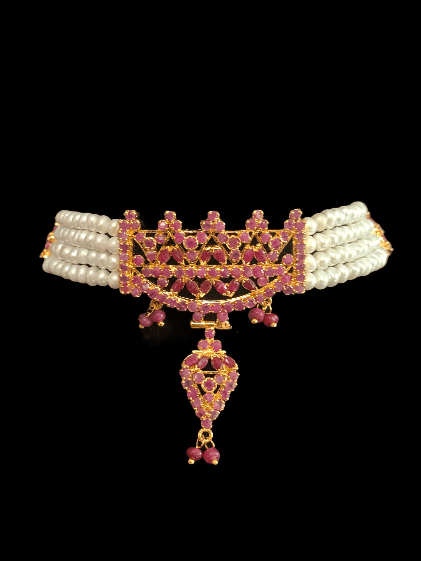 C117 Ruby choker with earrings ( READY TO SHIP )