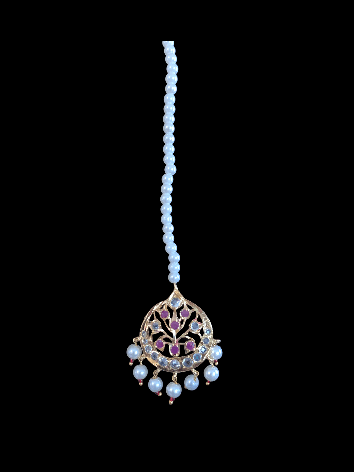 SAT17 Asmara Hyderabadi bridal satlada - ruby ( READY TO SHIP)