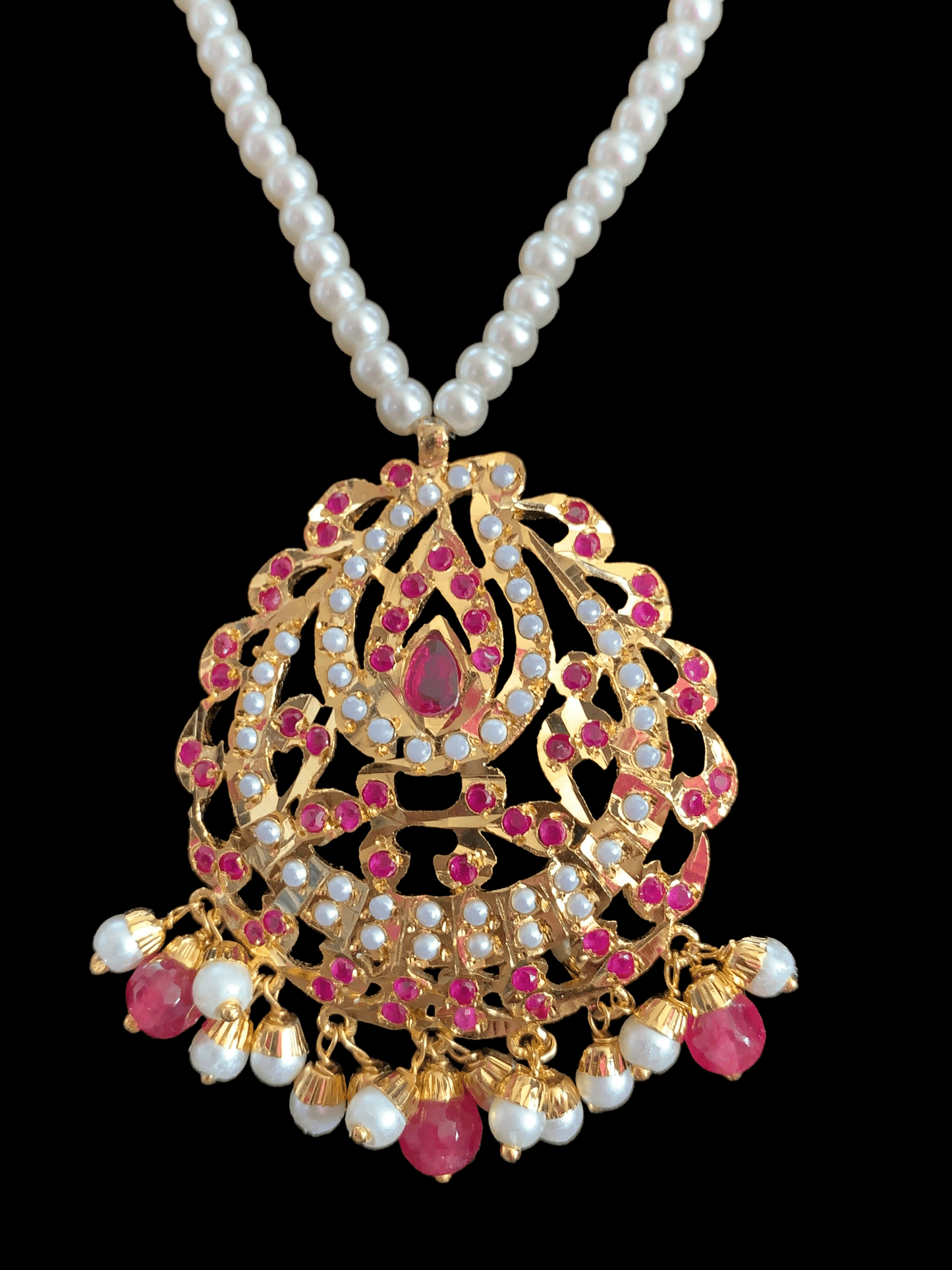 PS471 Jadau pendant set in ruby ( READY TO SHIP)