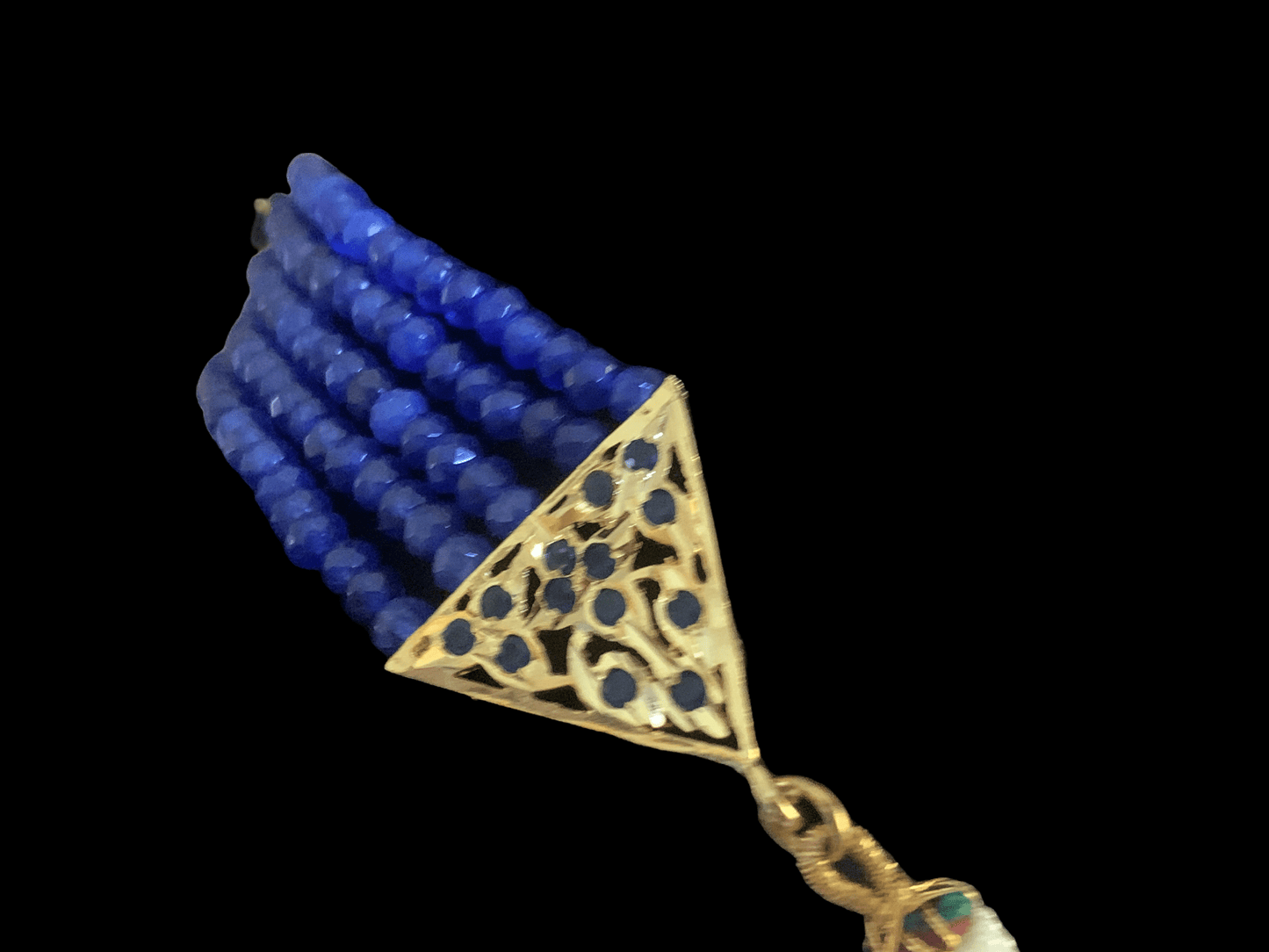 C125 Anushay choker set in blue beads ( SHIPS IN 4 WEEKS )