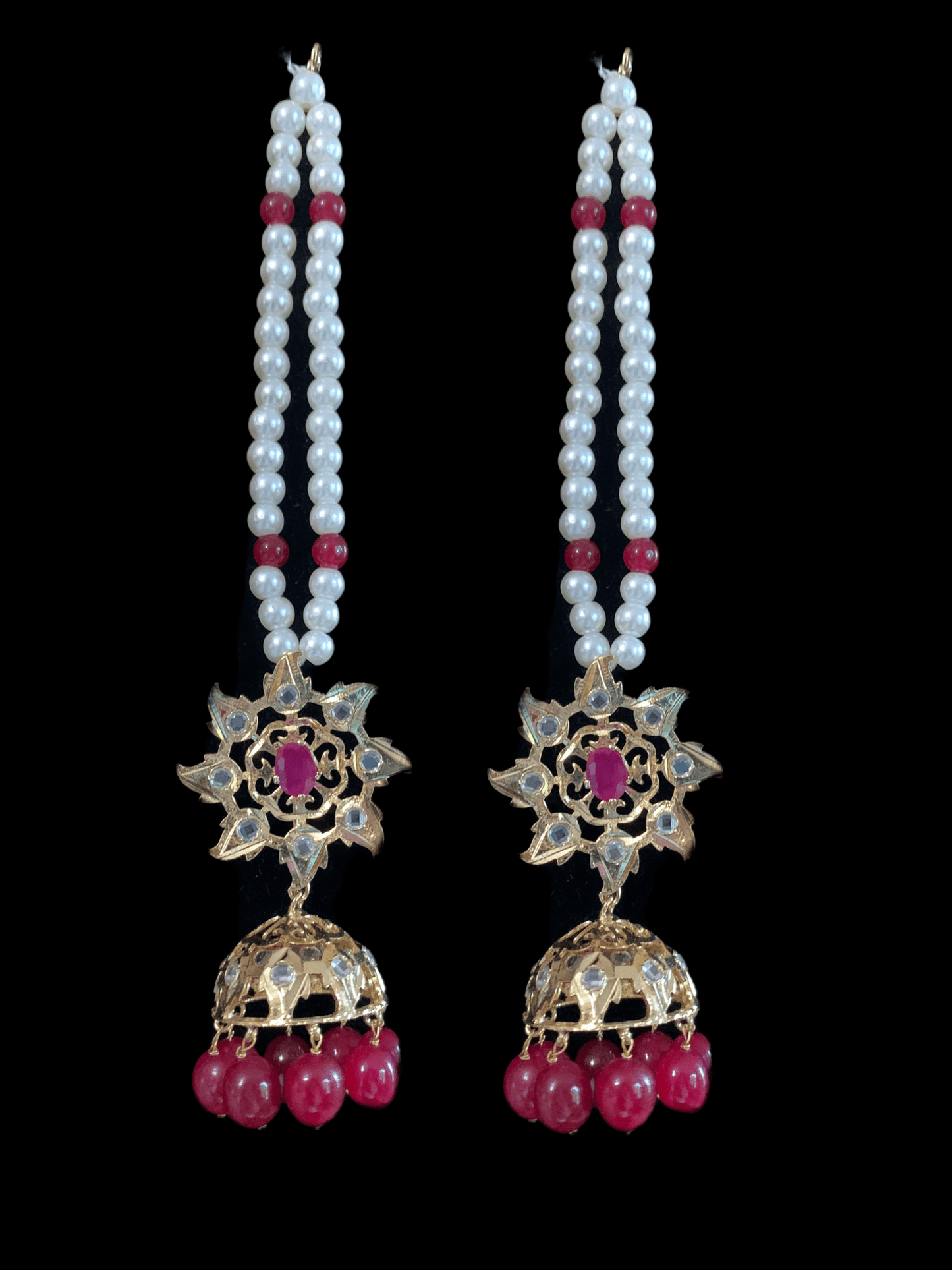 C109 Insia jadavi lacha in ruby beads (READY TO SHIP )