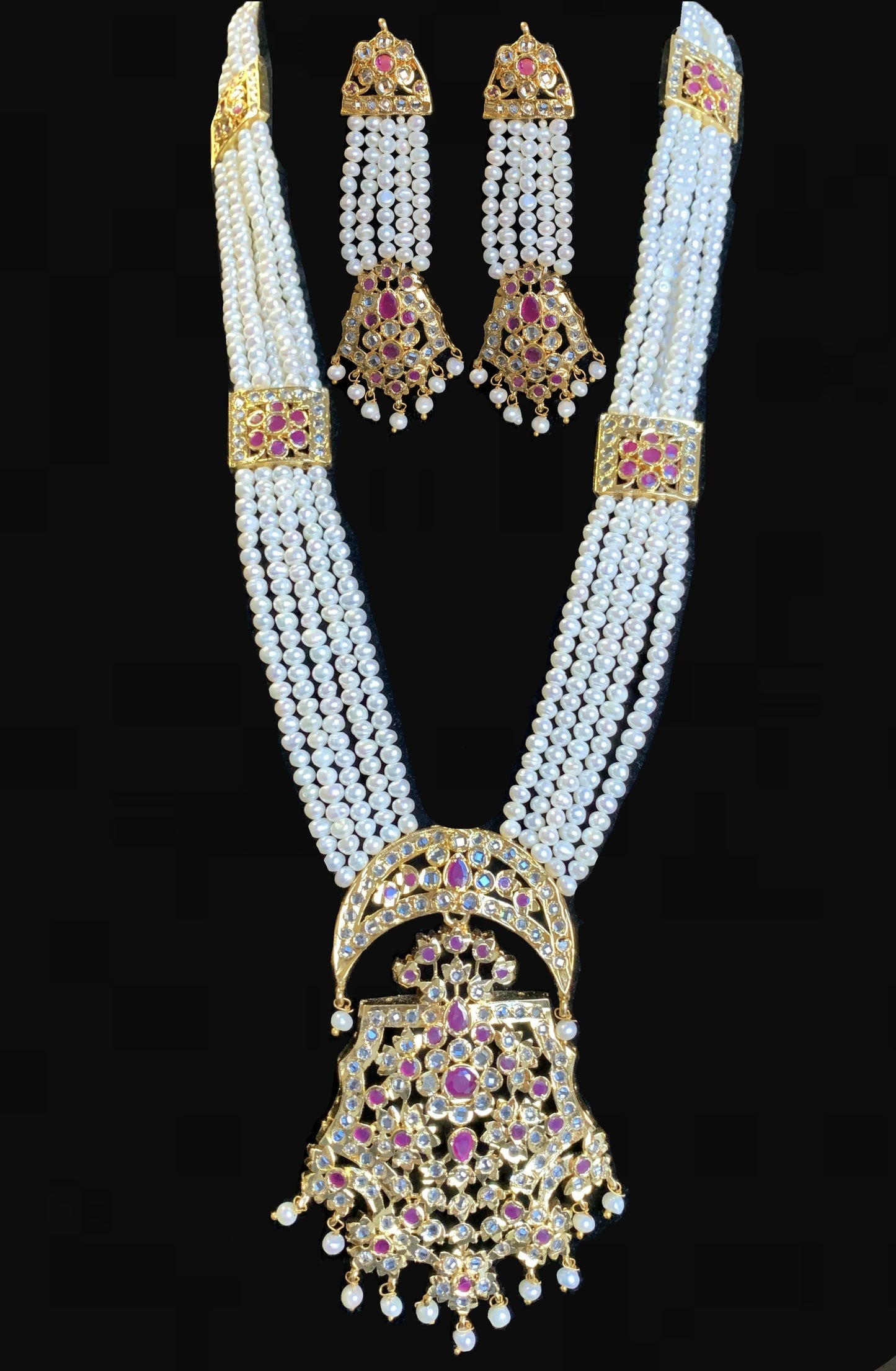 Dua hyderabadi Rani haar in fresh water pearls ( SHIPS IN 4 WEEKS )