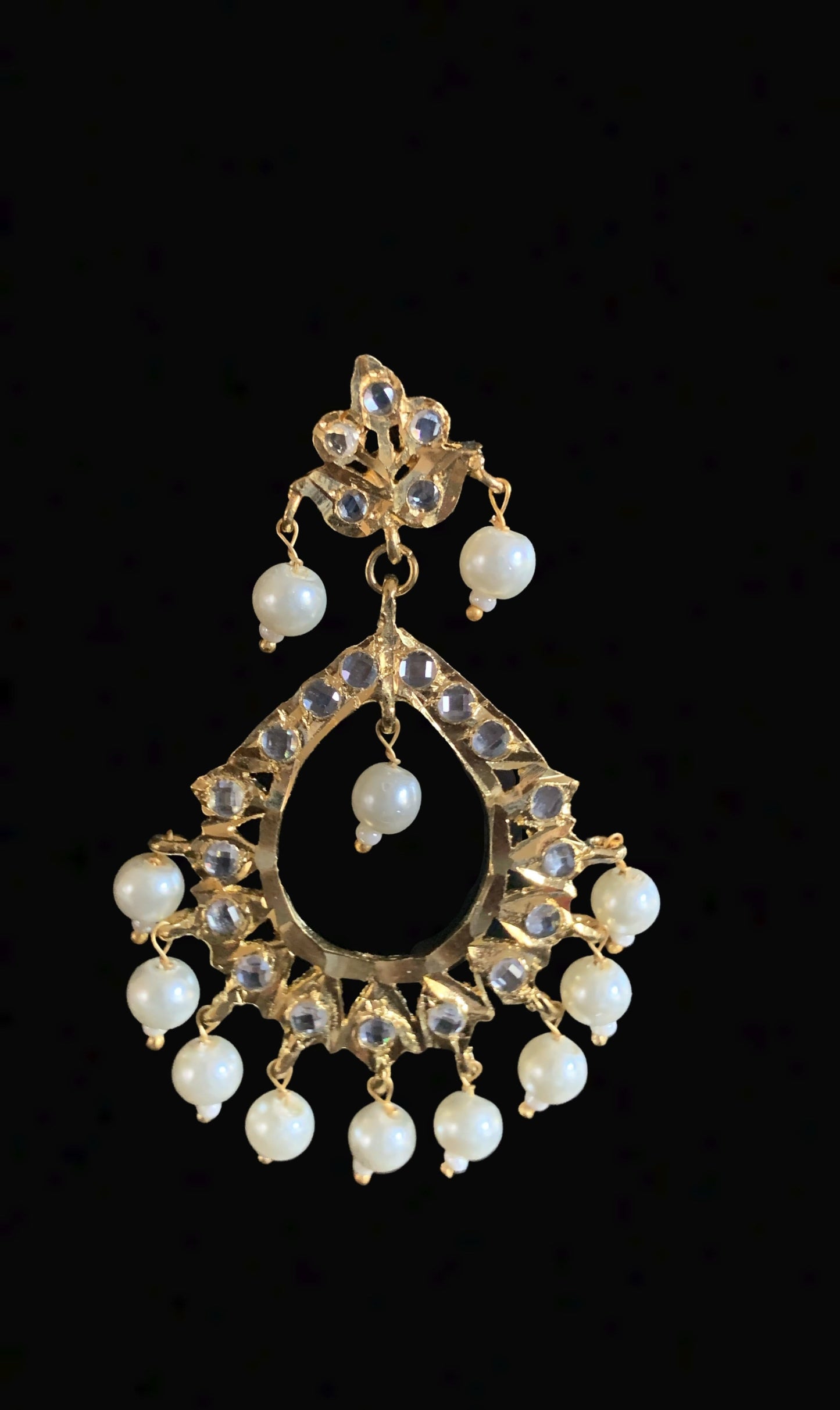 DER706 Maria chandbali in pearls ( READY TO SHIP )