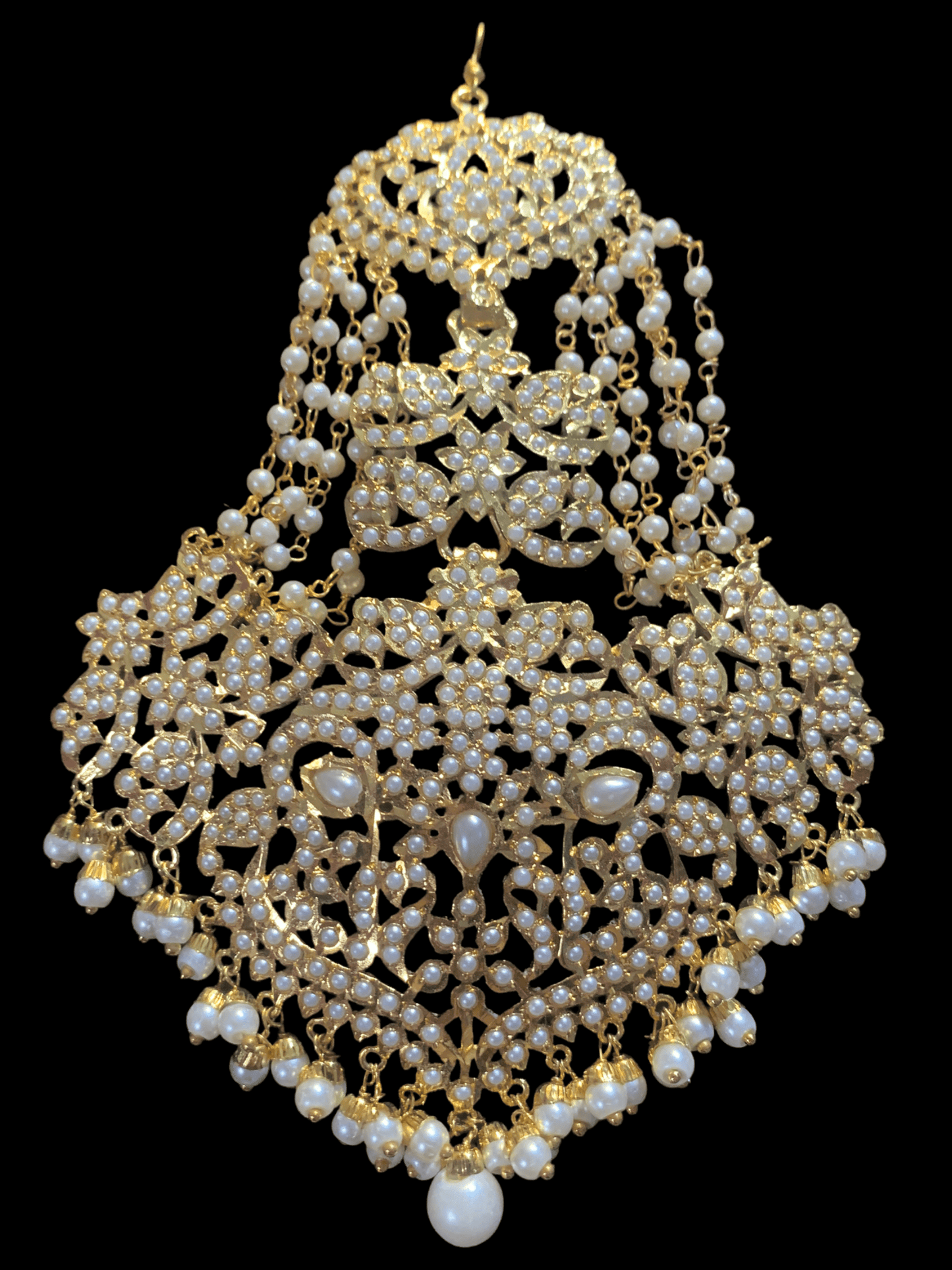 DJHR49 Neeli jadau jhoomar in pearls ( SHIPS IN 4 WEEKS )