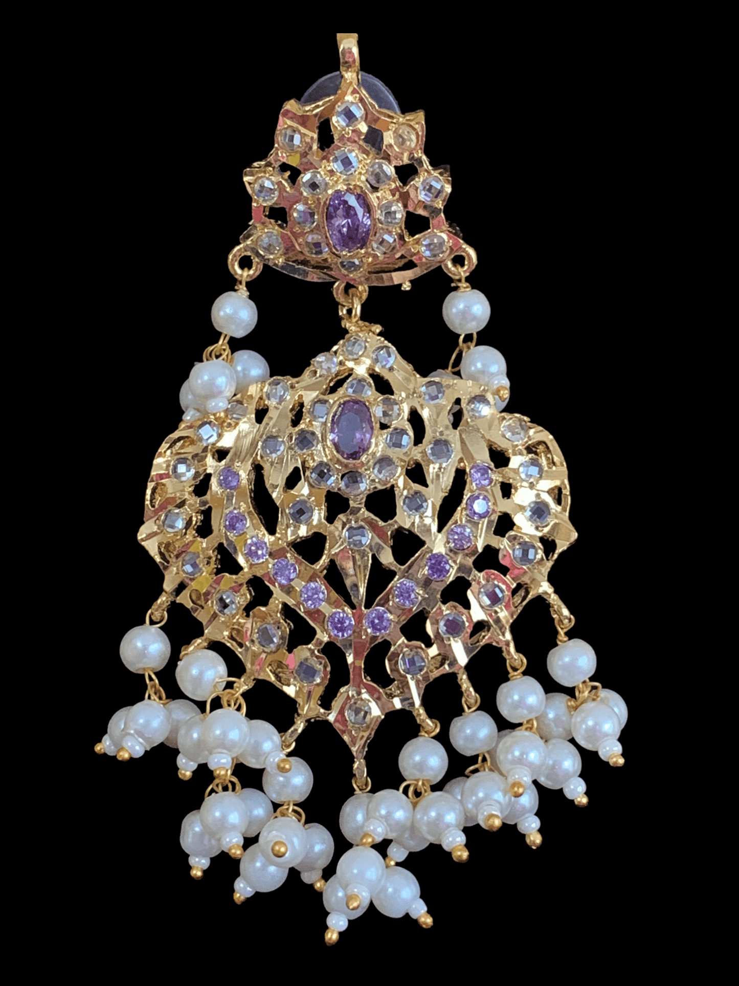 DER331 Ekta earrings in amethyst cz (SHIPS IN 4 WEEKS )