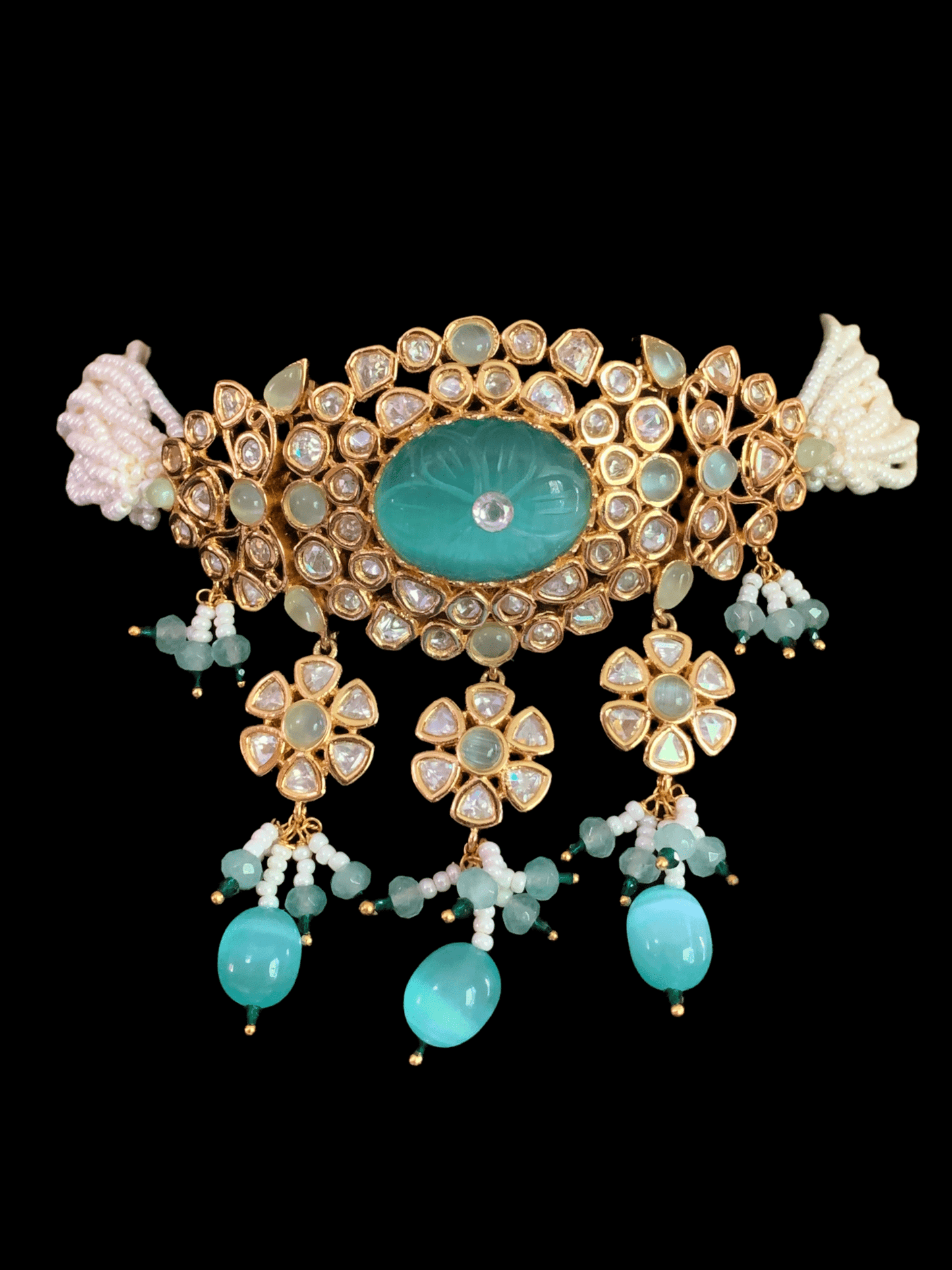 C106 cz polki choker in mint ( READY TO SHIP )