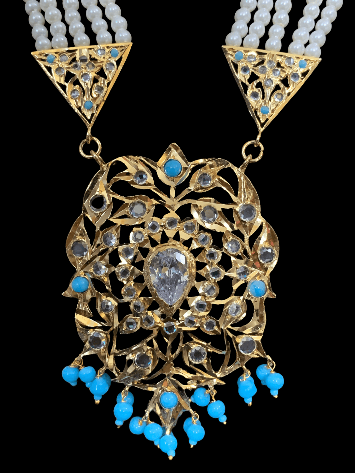 LN9 Cassie rani haar with earrings in turquoise ( SHIPS IN 4 WEEKS )