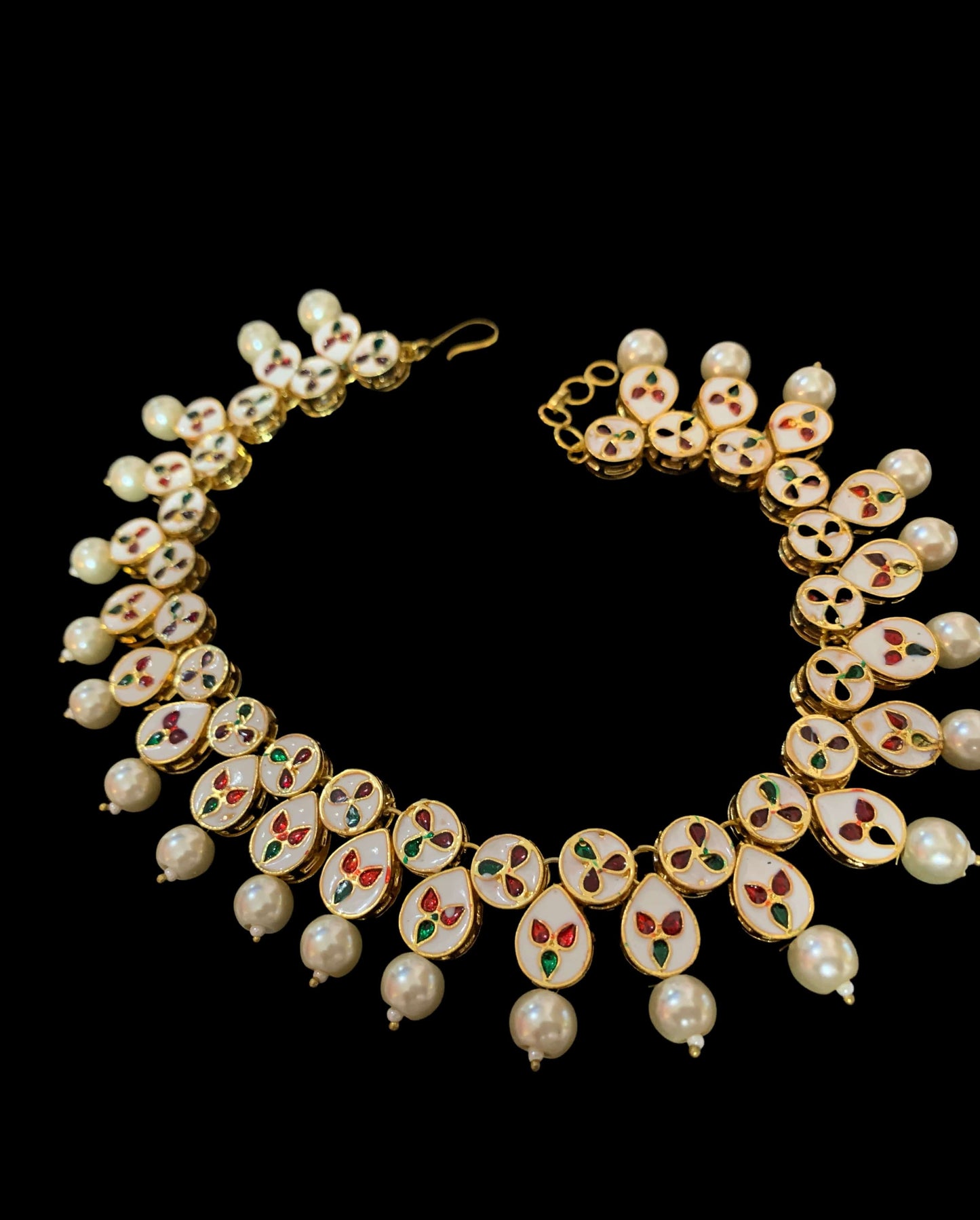 kundan Anklets ( shell pearls ) ( SHIPS IN 2 WEEKS )