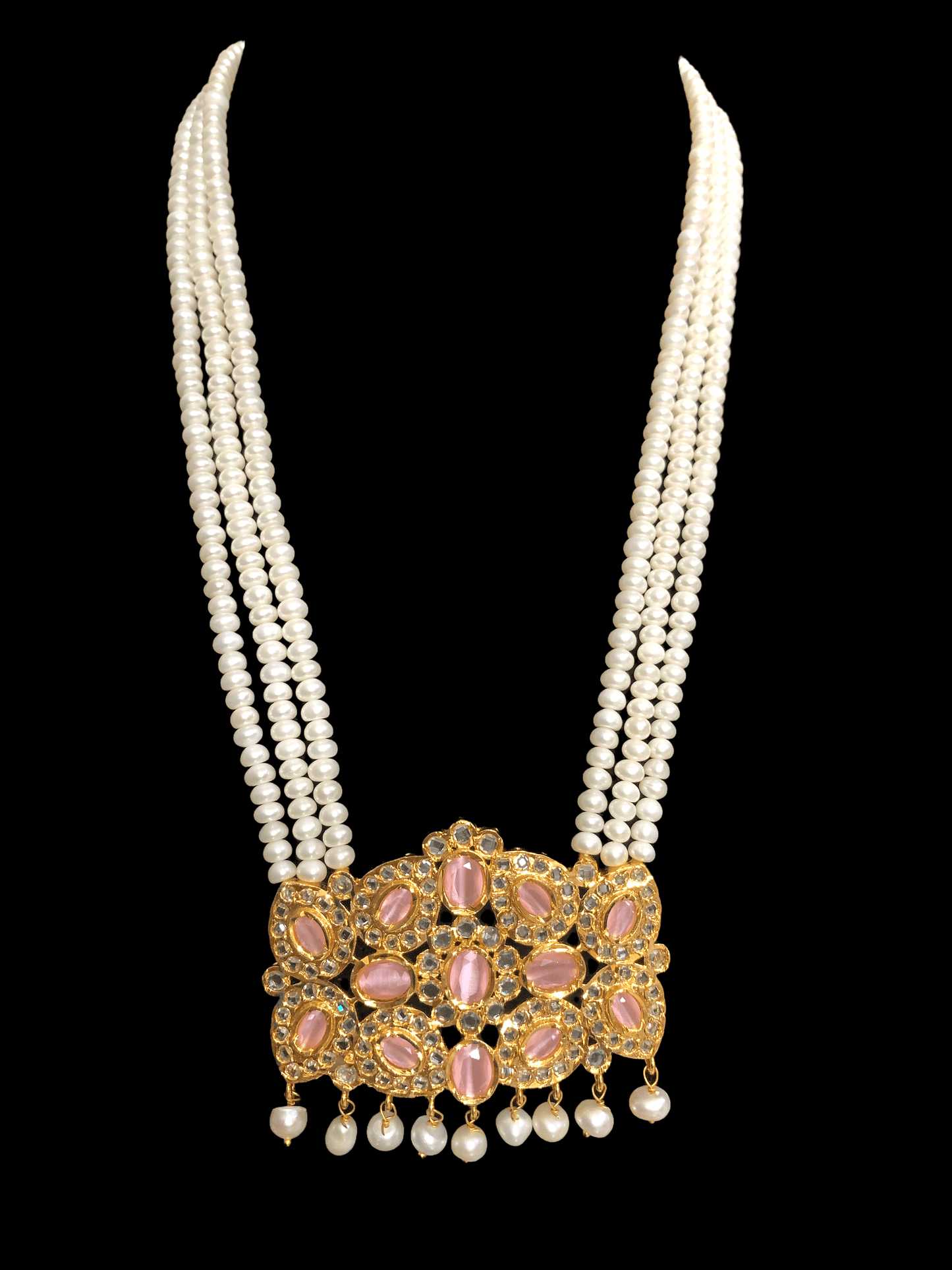 LN24 Sharnaz fresh water pearl necklace In pink ( READY TO SHIP)