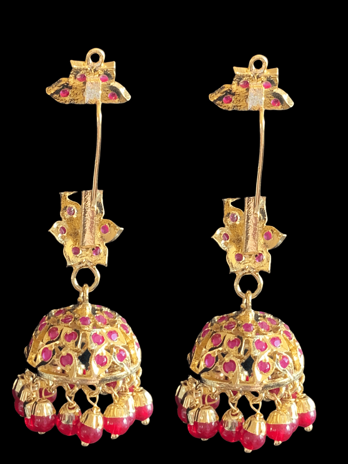 DER367 Ankita jhumka - ruby ( READY TO SHIP )