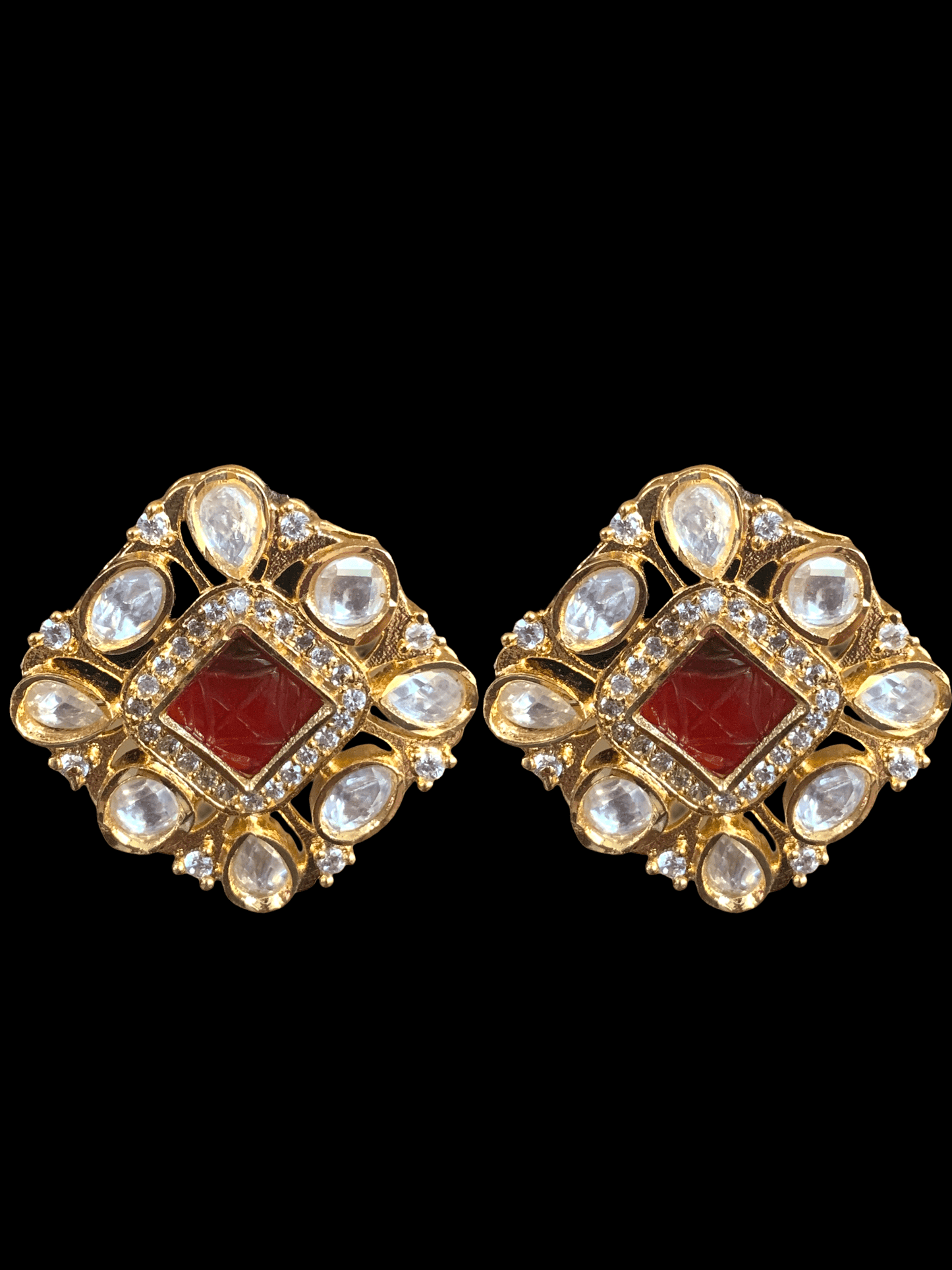 ET524 Gold plated polki tops ( READY TO SHIP)