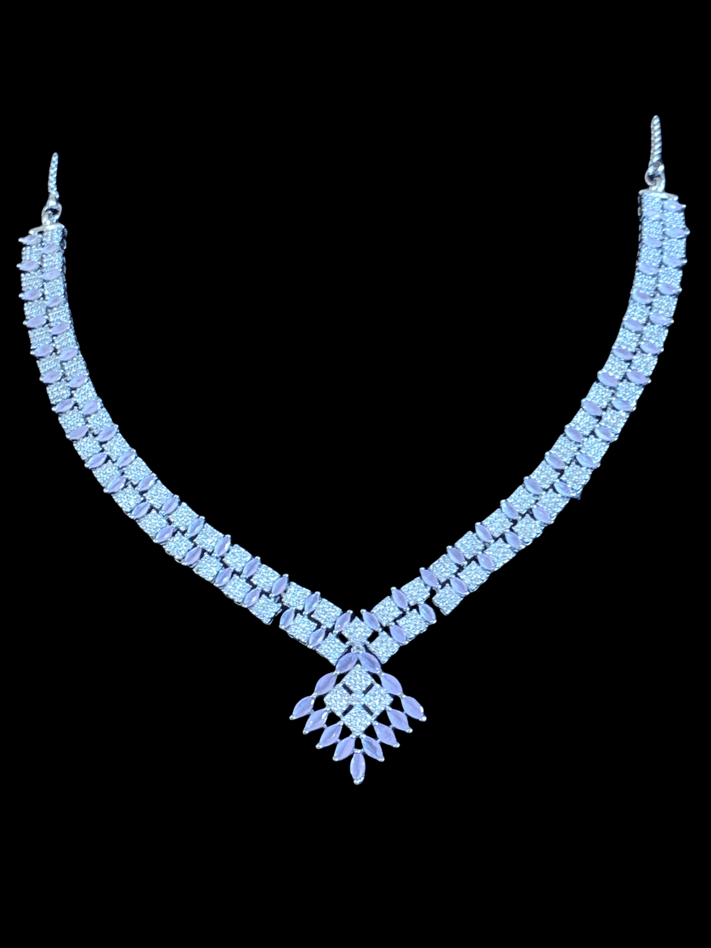 NS261 Falak cz necklace - pink ( READY TO SHIP )