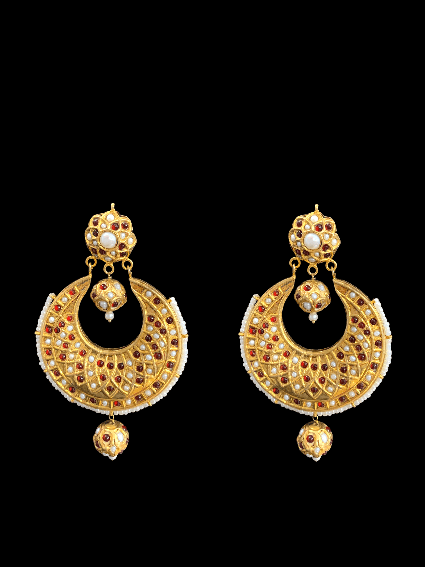DER304 Ruby kundan Chandbali earrings ( READY TO SHIP)