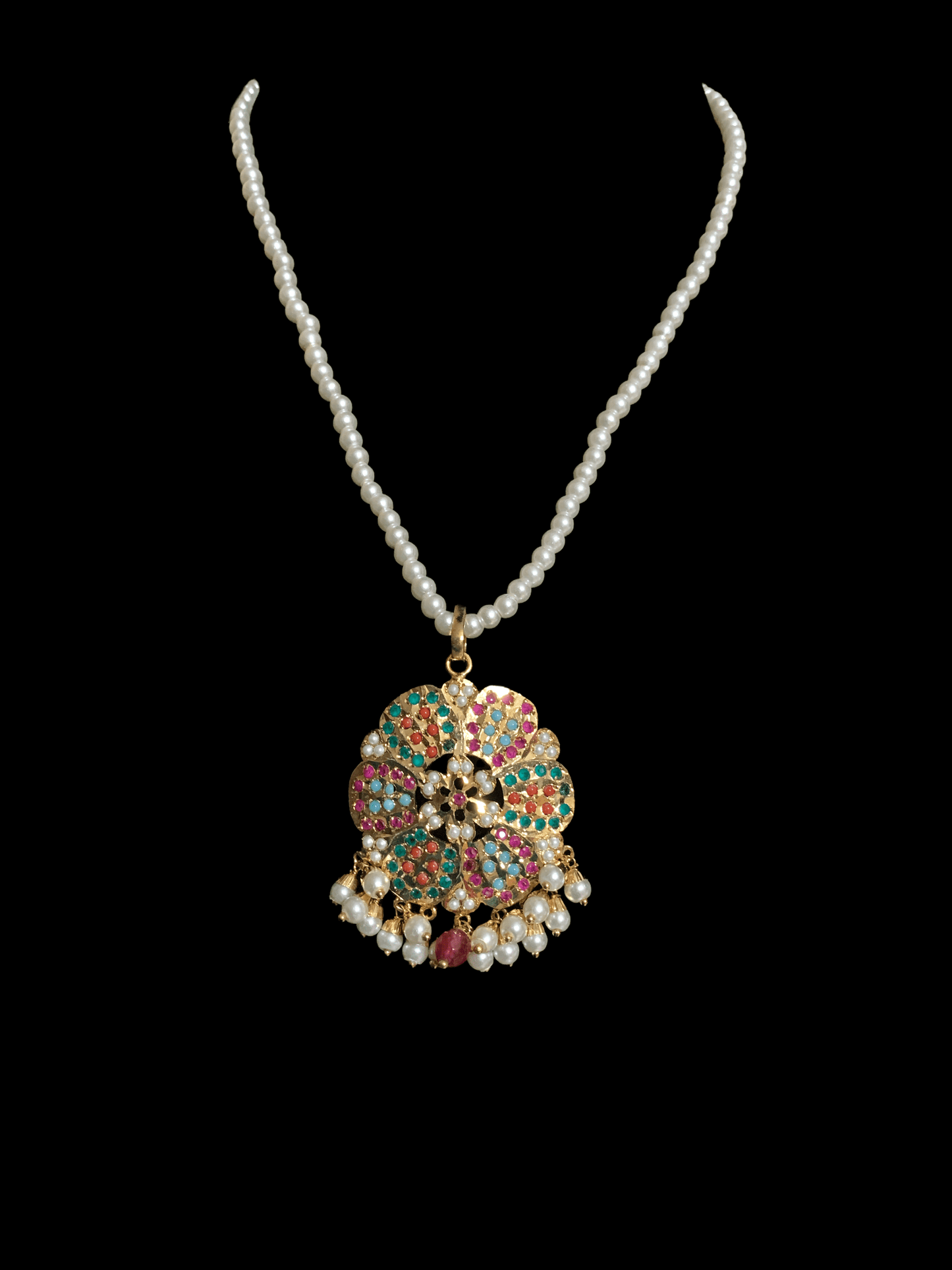 PS15 Maira pendant set in Navratan ( SHIPS IN 4 WEEKS )