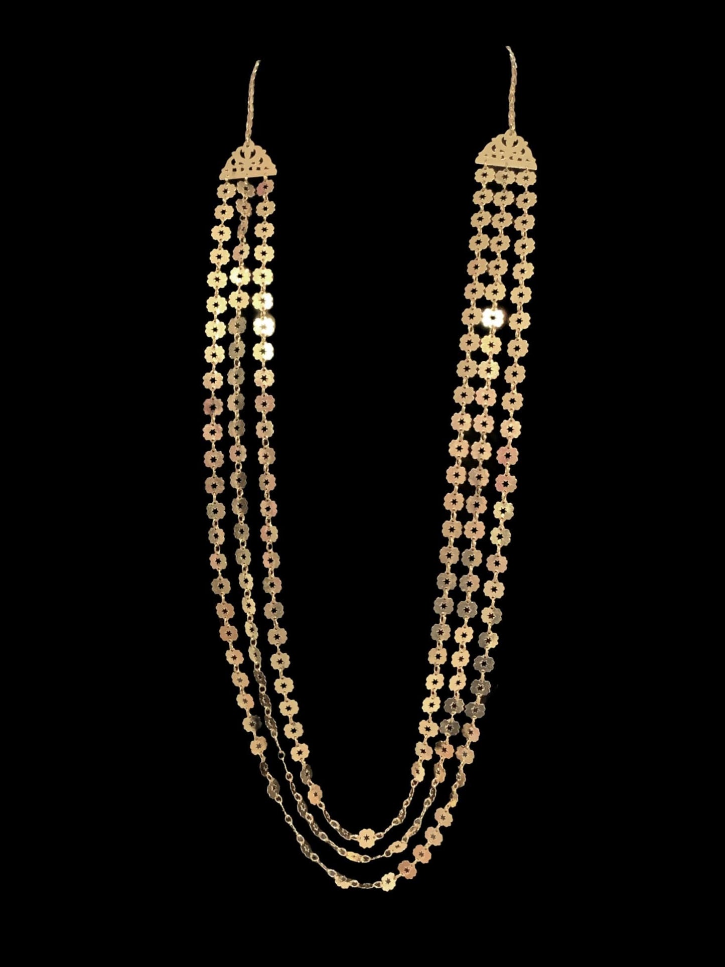 Chandan haar necklace in silver with gold plating ( SHIPS IN 4 WEEKS )