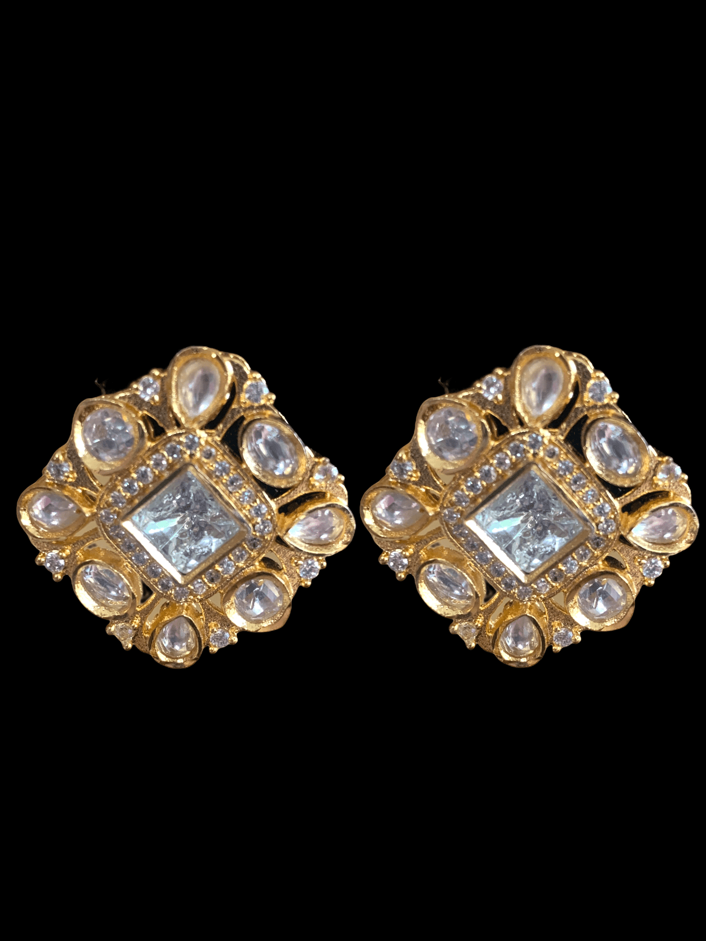 ET524 Gold plated polki tops ( READY TO SHIP)