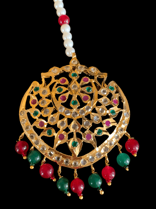 DJTK123 Shana tika / tikka In red green  ( SHIPS IN 3 WEEKS )