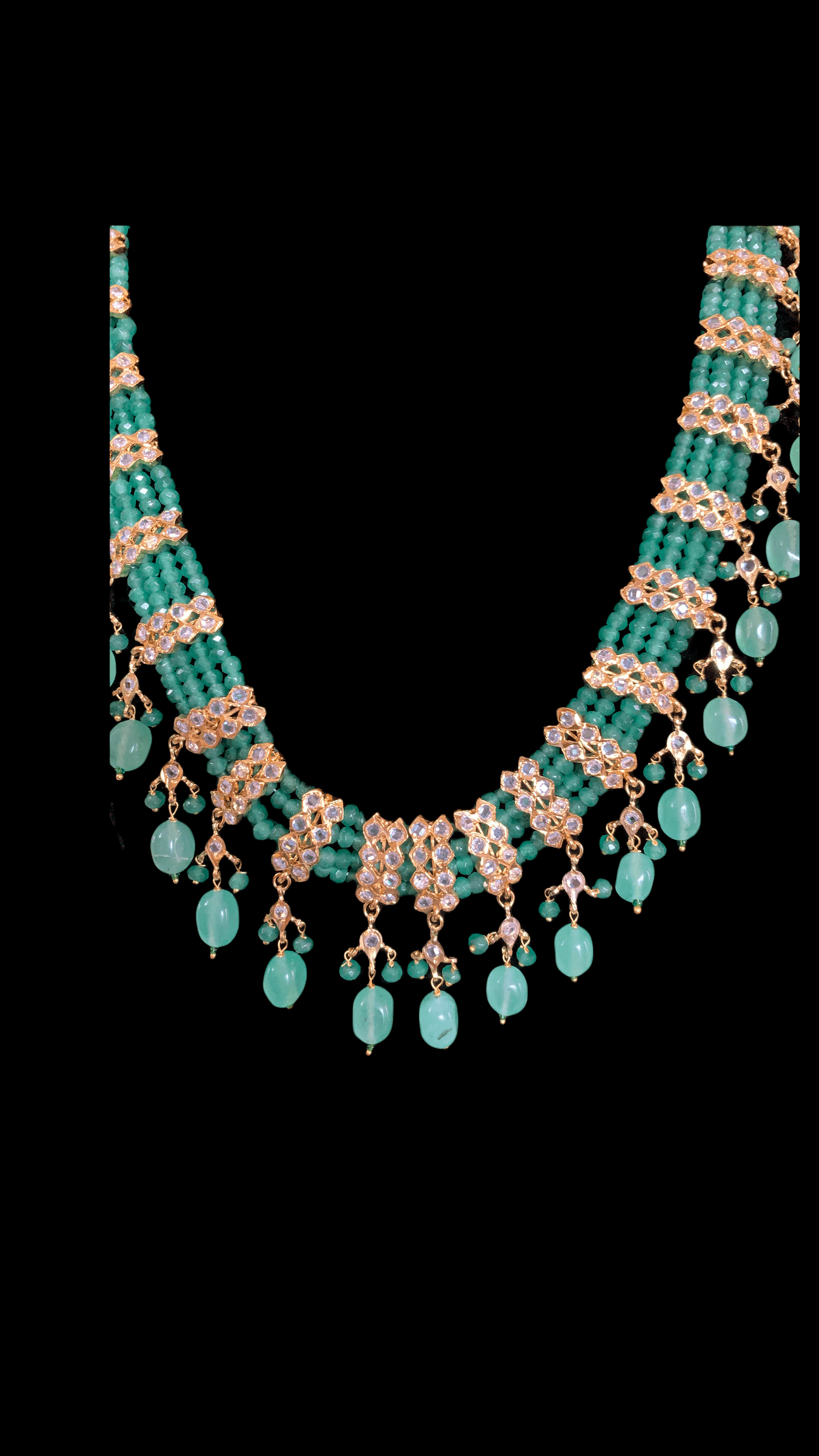 LN69 Esra multipendant necklace-light green ( READY TO SHIP )