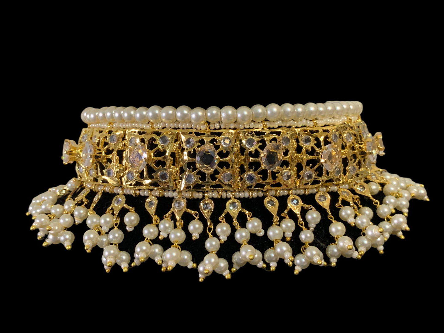 C255 Insia Hyderabadi jadavi lacha in pearls ( SHIPS IN 4 WEEKS )