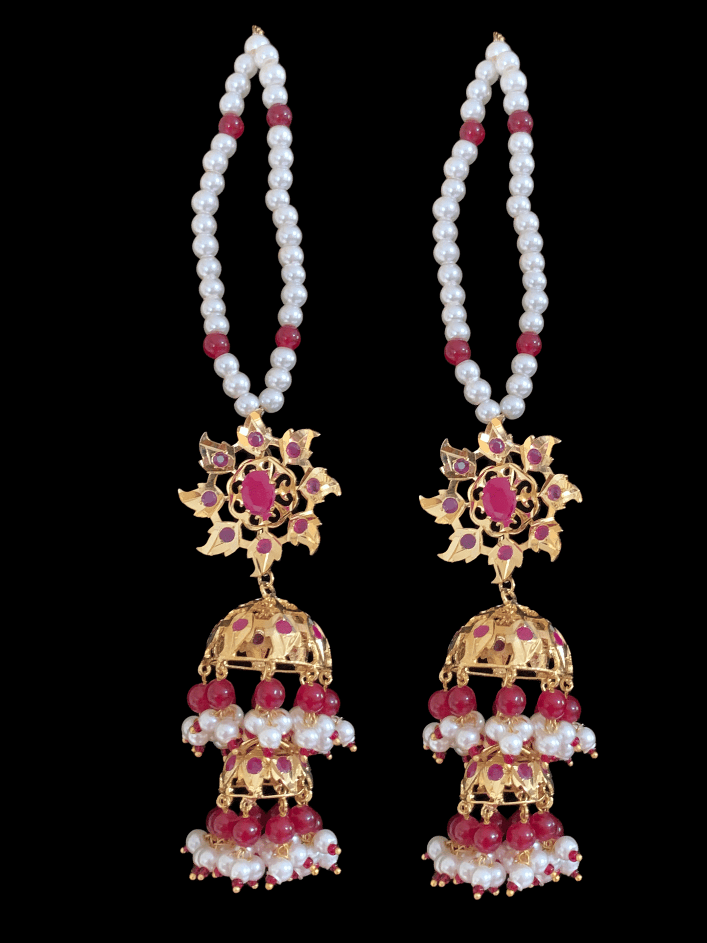 BR55 Insia hyderabadi jadavi lacha with double jhumka( SHIPS IN 2 WEEKS )