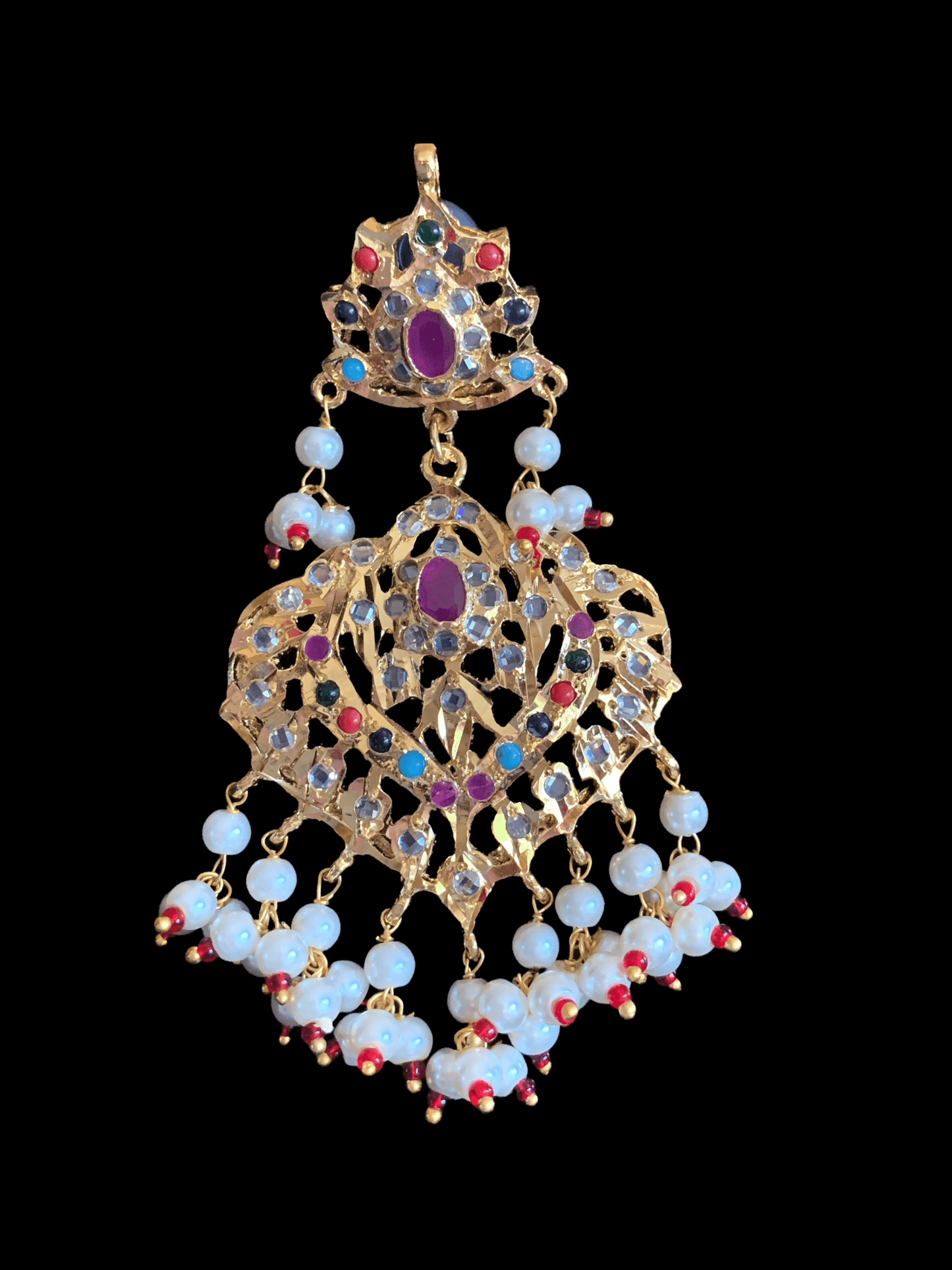 Leah bridal set in Navratan with pearls ( SHIPS IN 4 WEEKS)