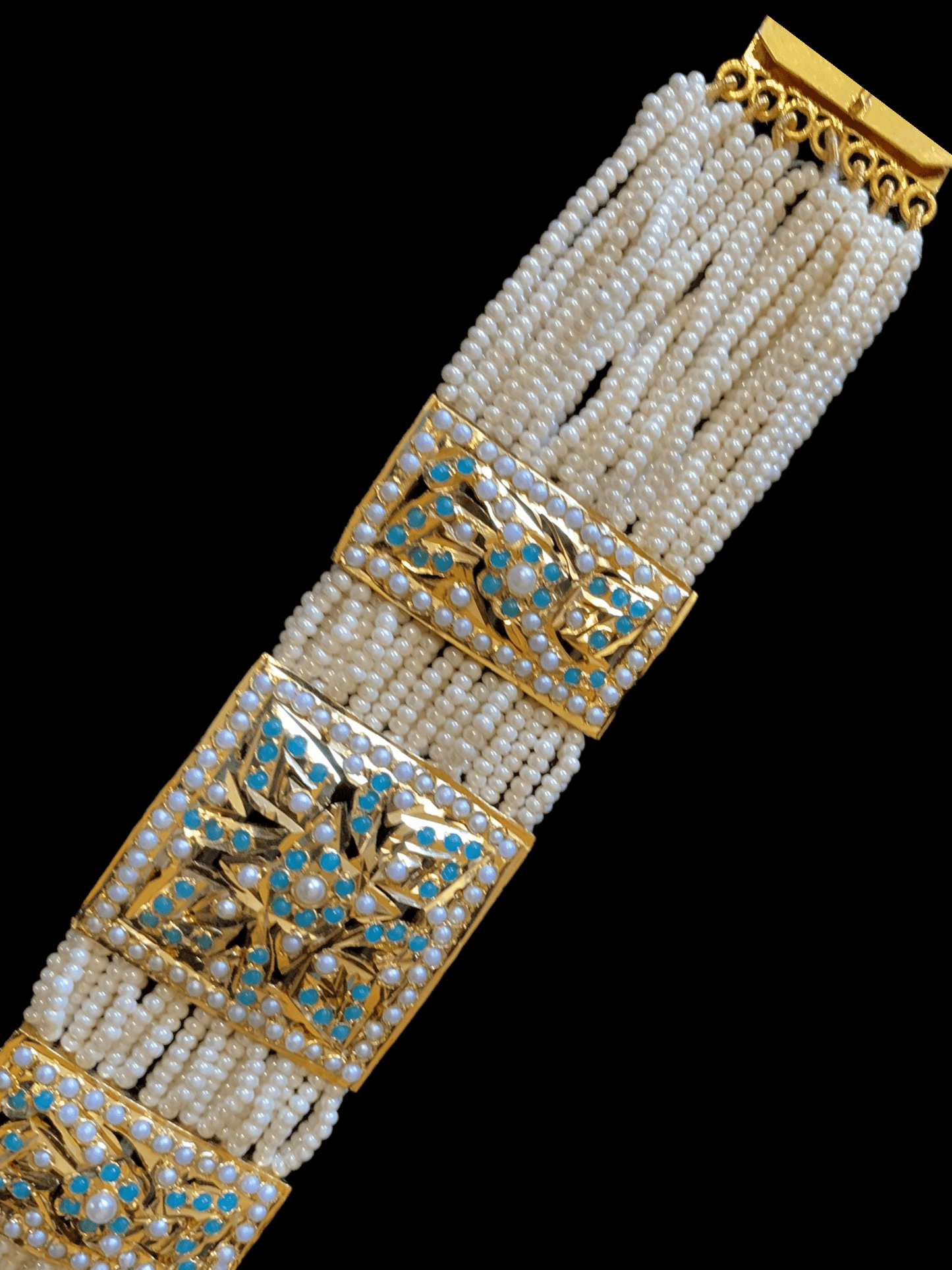 B77 Verdah jadau bracelet in feroza ( READY TO SHIP )