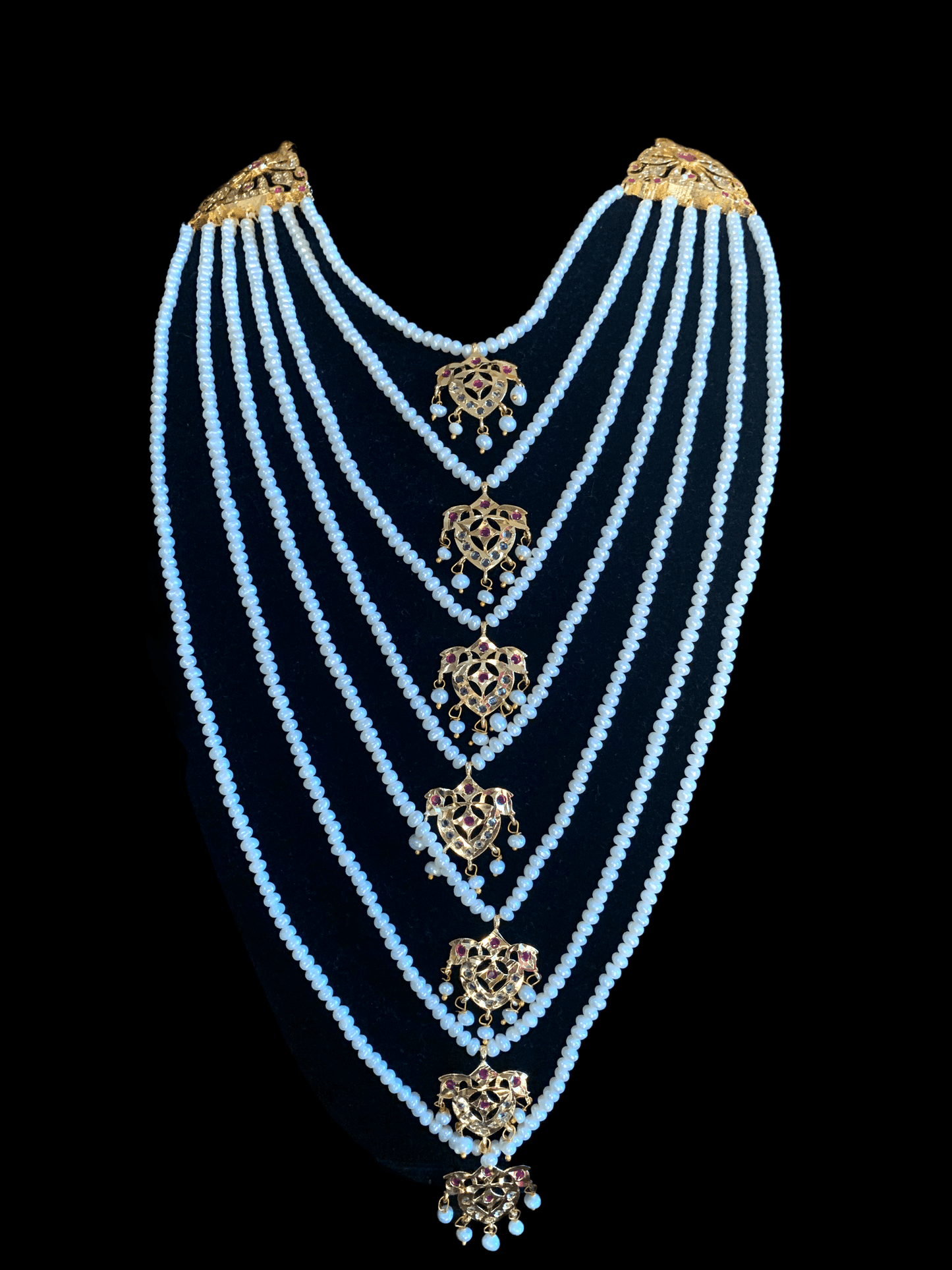 SAT7 Talia satlada in fresh water pearls - ruby (READY TO SHIP)