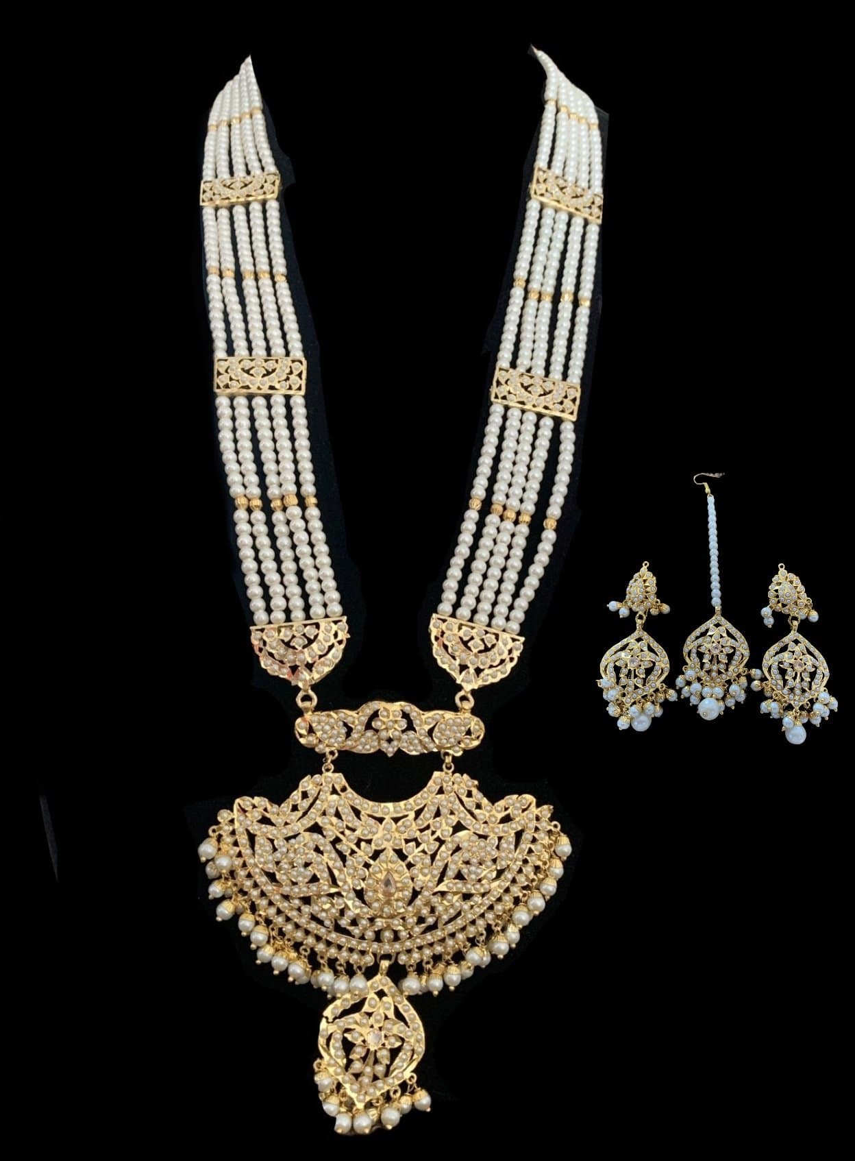 Yashvi Rani haar with earrings tika ( READY TO SHIP )
