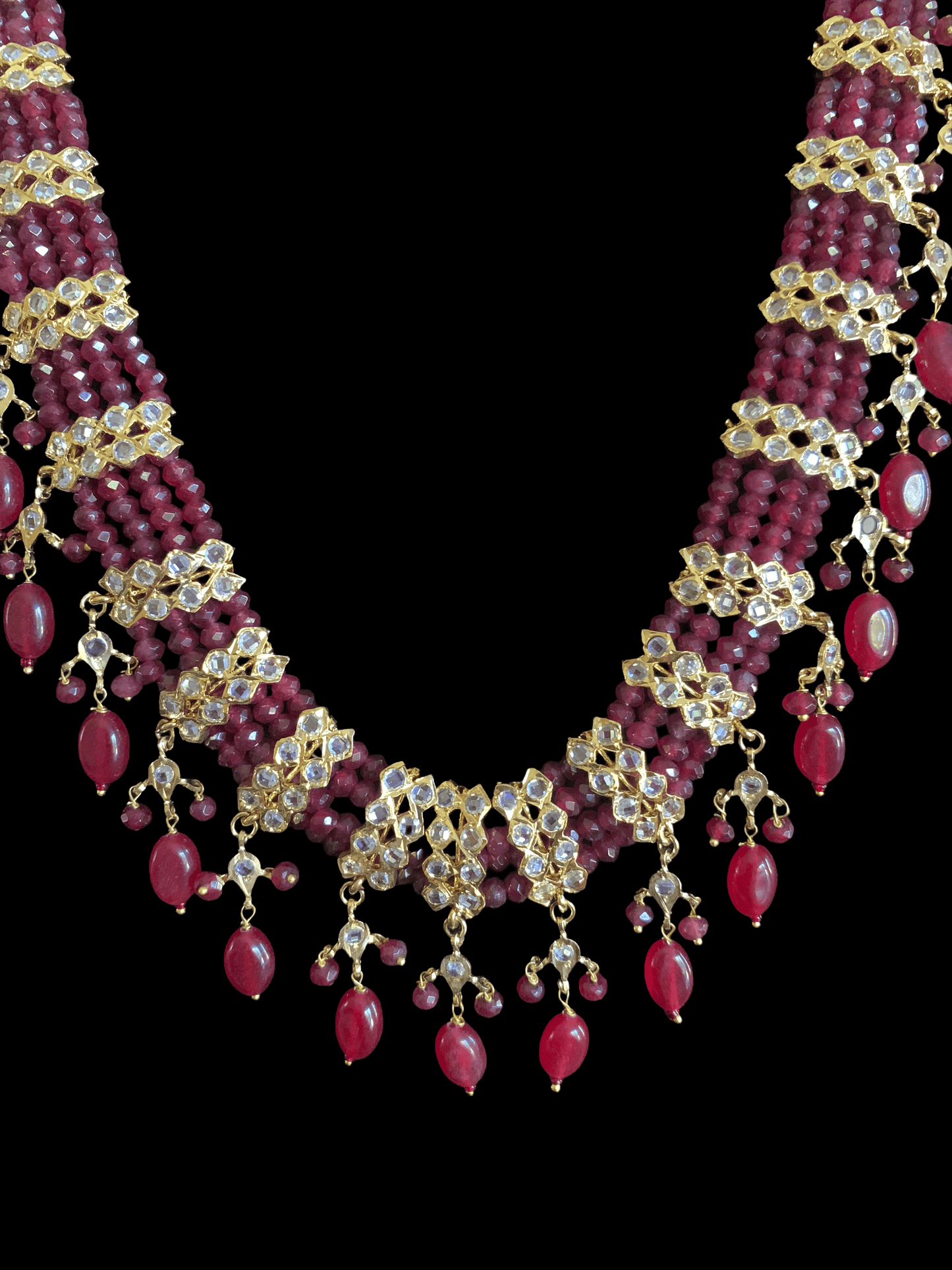 LN104 Esra multipendant necklace-ruby ( READY TO SHIP )