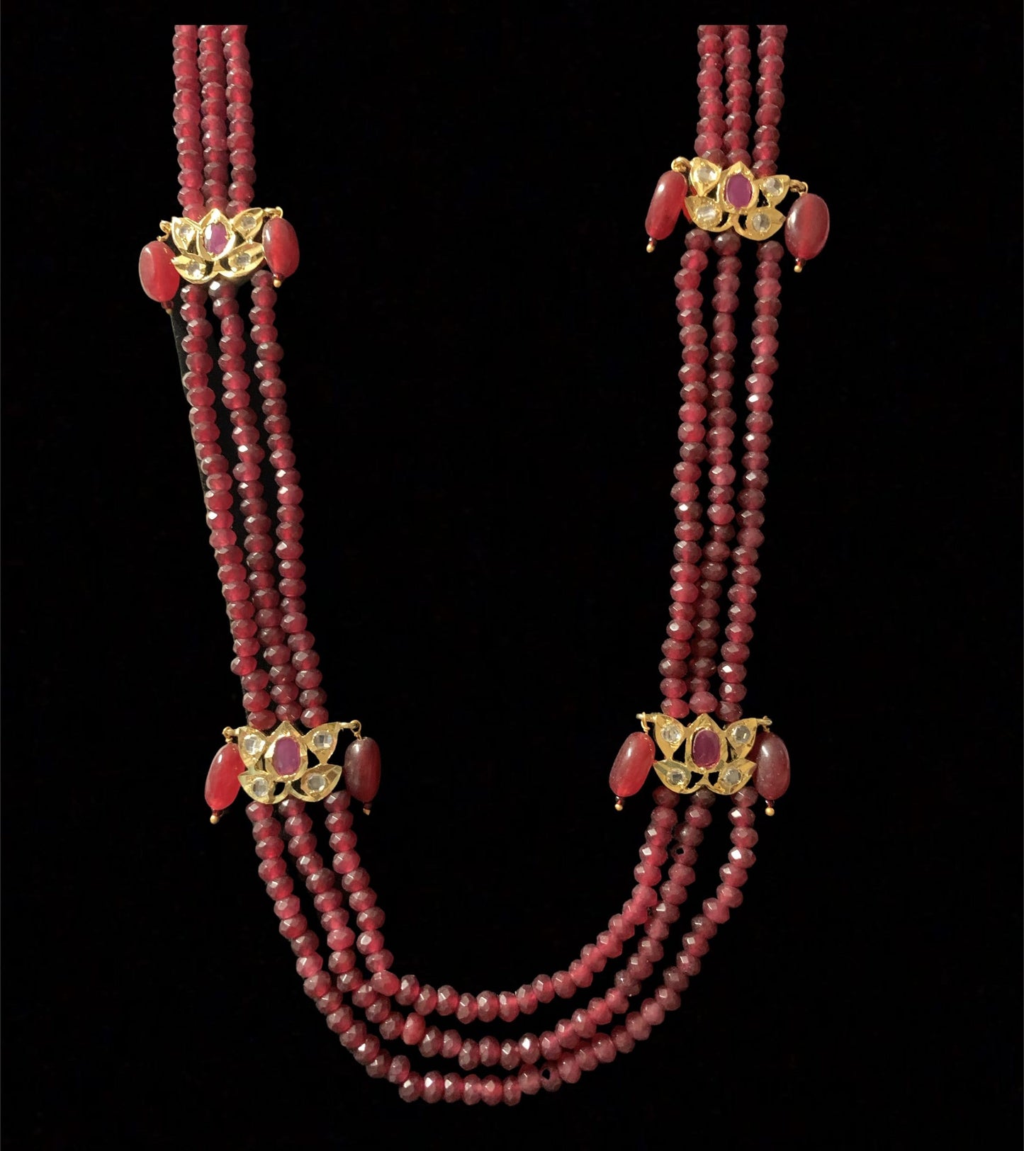 LN64 Raina Ruby beads necklace (SHIPS IN 3 WEEKS )