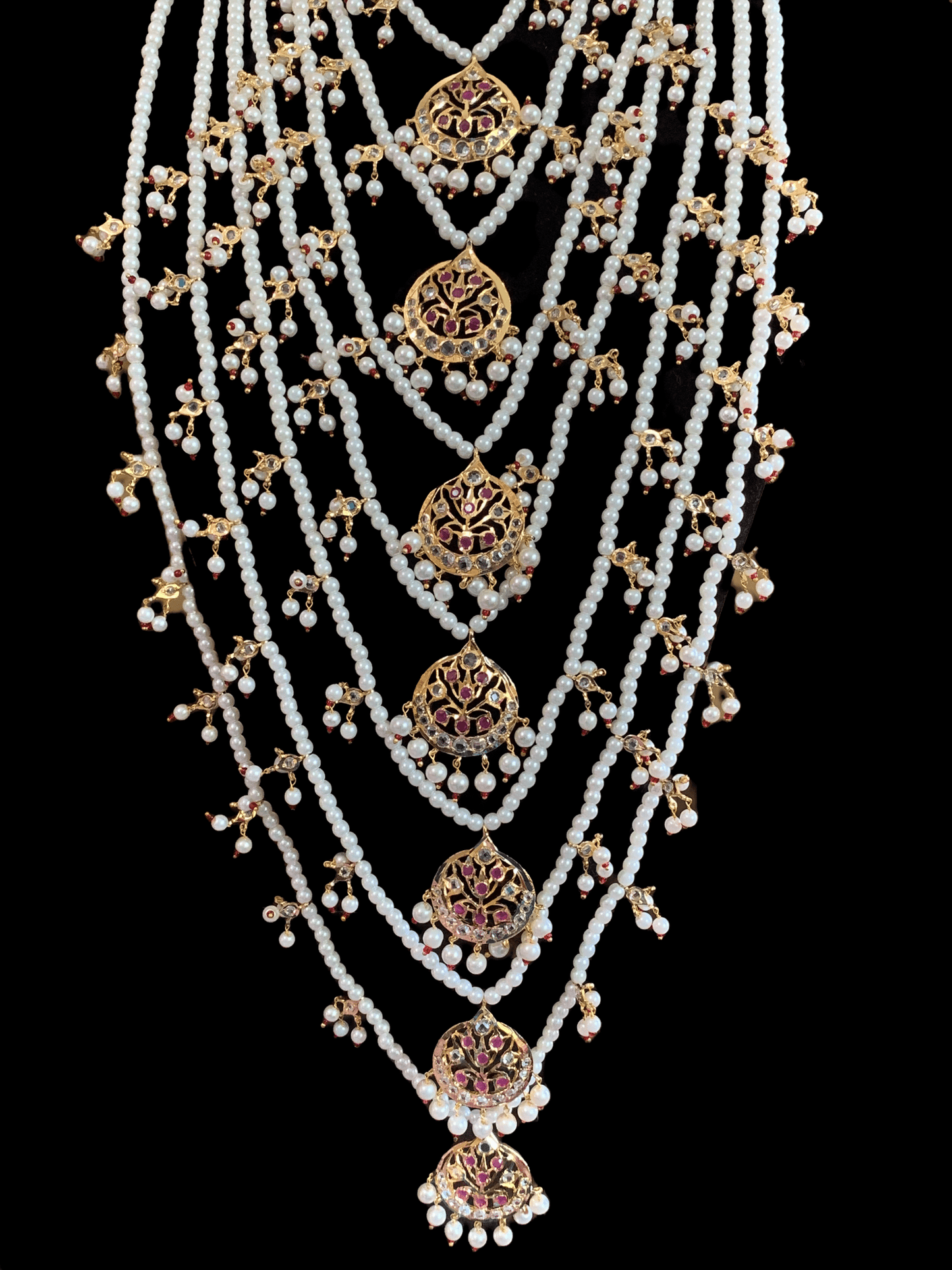 SAT17 Asmara Hyderabadi bridal satlada - ruby ( READY TO SHIP)