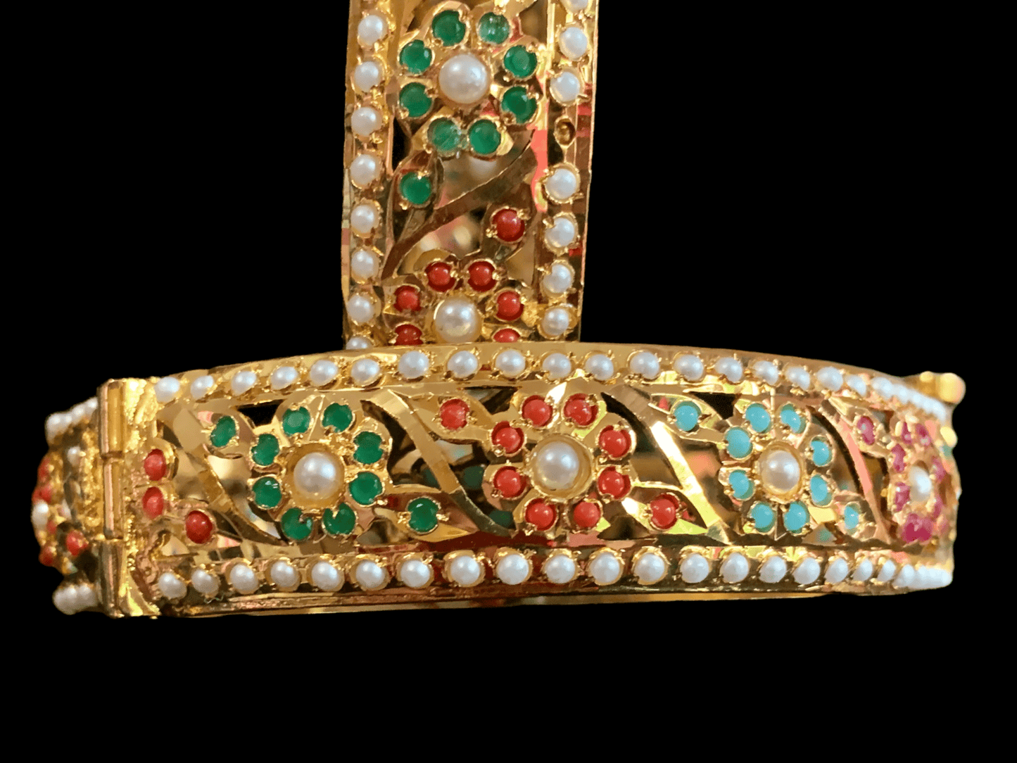 B23 SARAH JADAU BANGLES - navratan ( SHIPS IN 4 WEEKS )