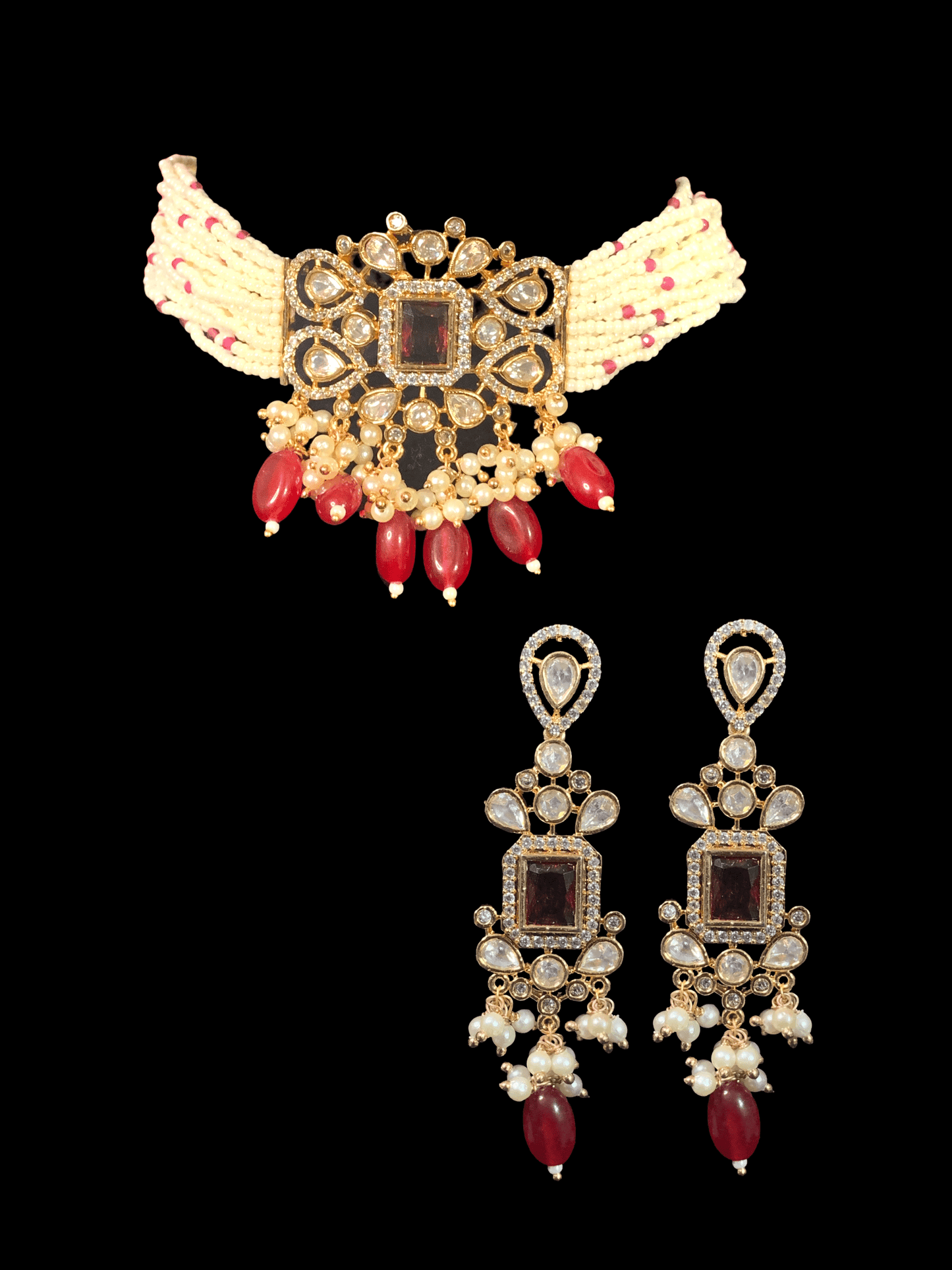 C170 polki choker in ruby ( READY TO SHIP )