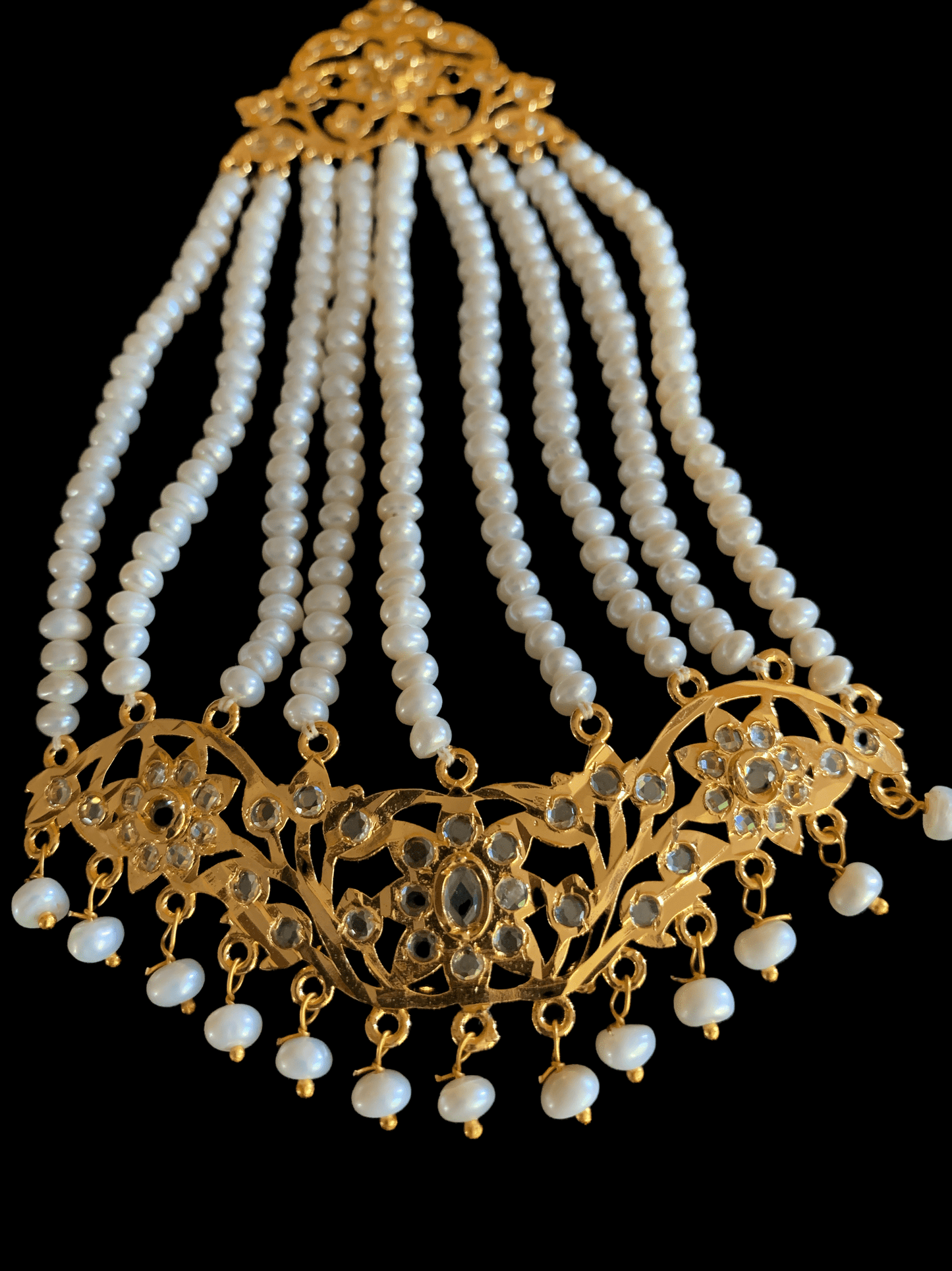 DJHR9 Abira jhoomar in fresh water pearls ( SHIPS IN 4 WEEKS )