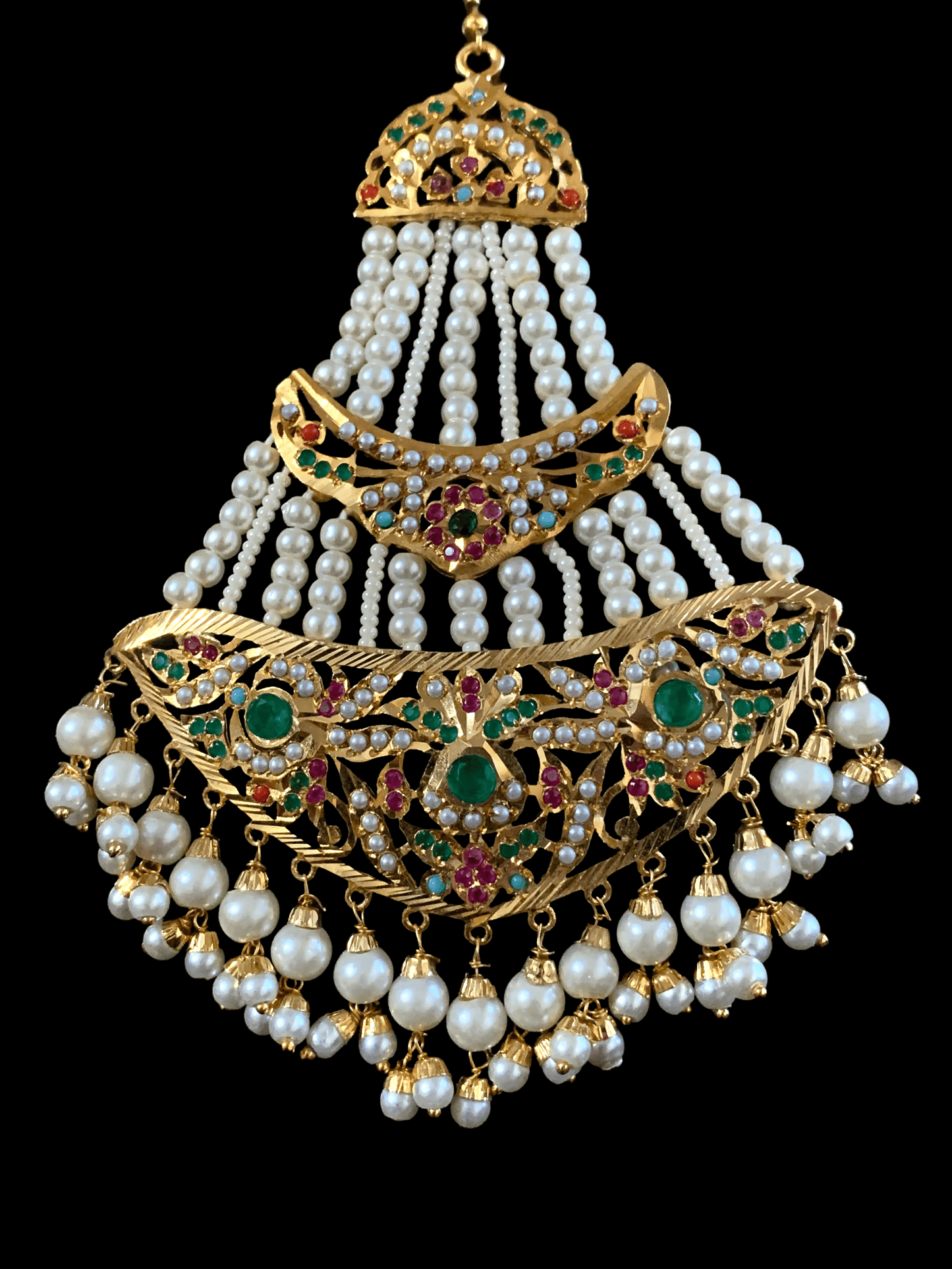 DJHR46   jadau jhoomar in Navratan  ( READY TO SHIP )